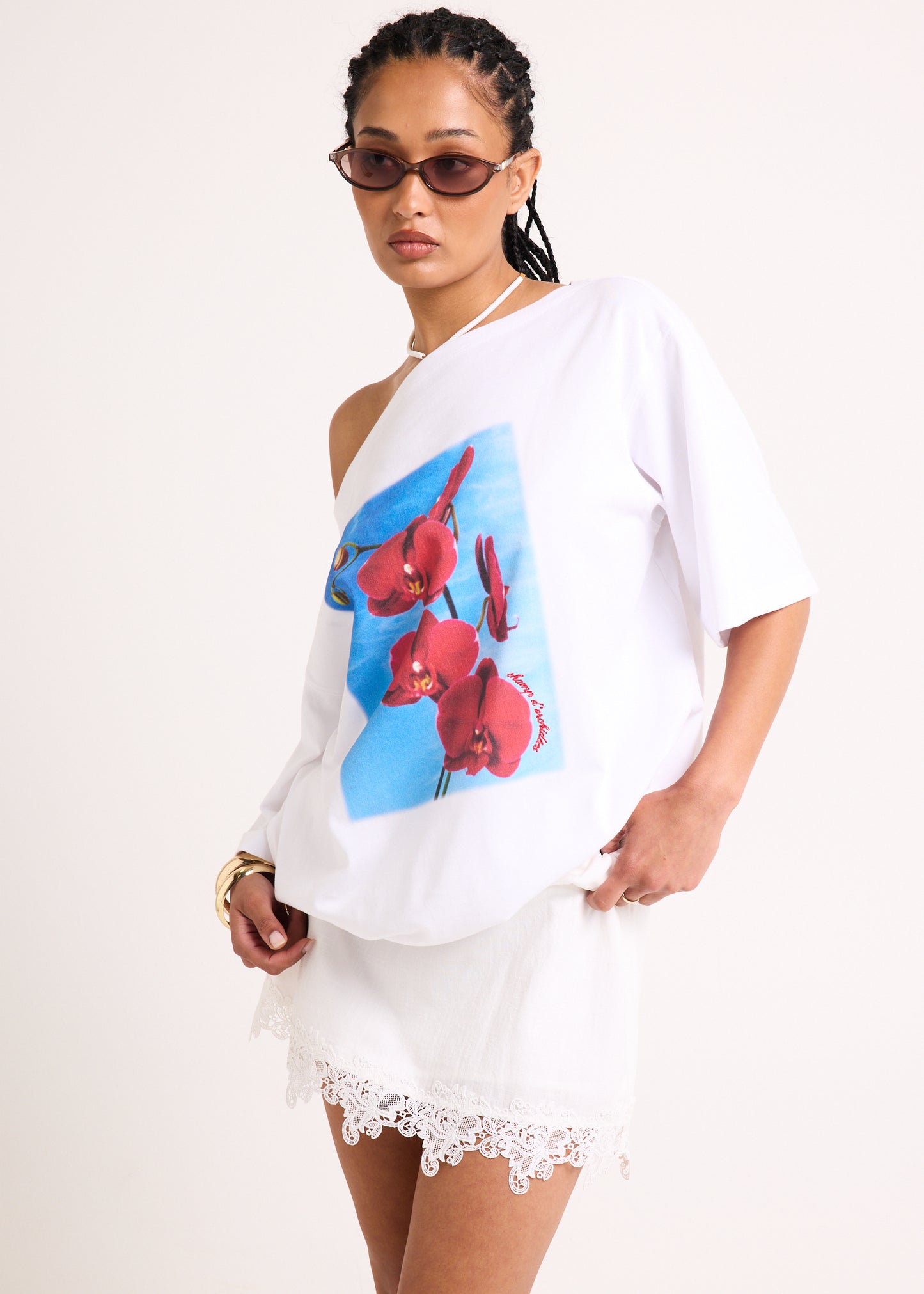 Orchid Off Shoulder T-Shirt