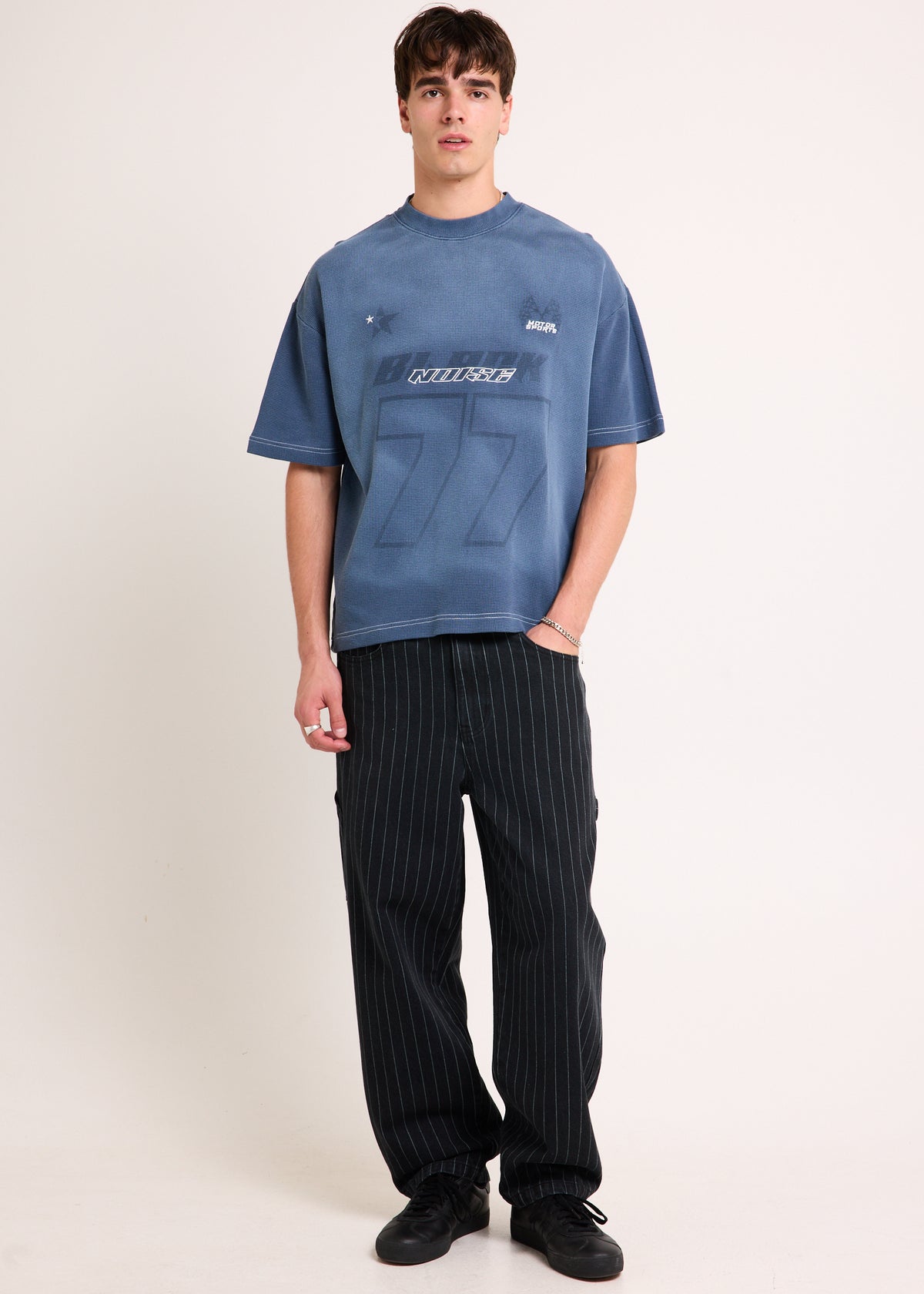 Varsity Waffle Crop T-Shirt PETROL
