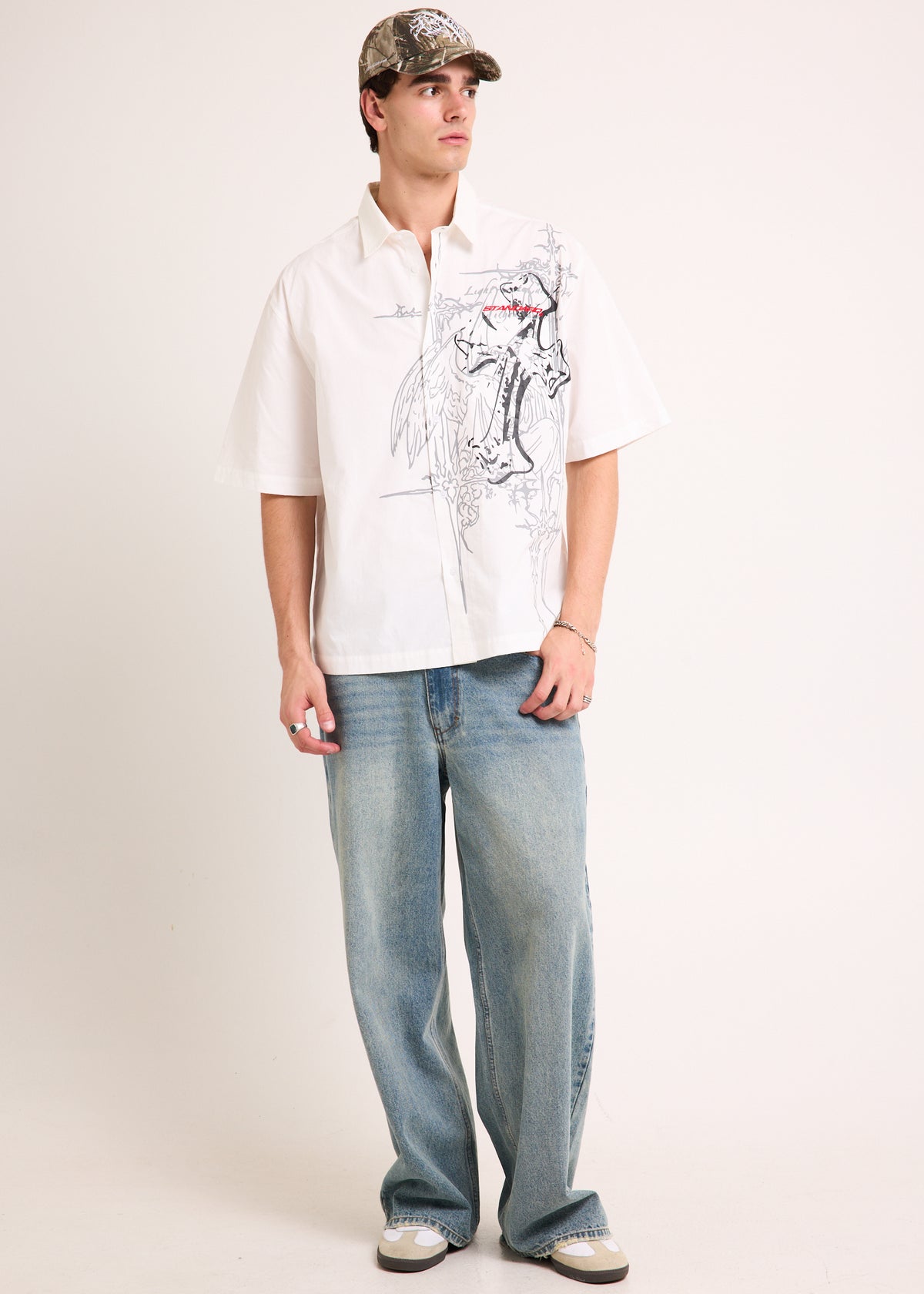 Machinery  Short Sleeve Shirt WHITE
