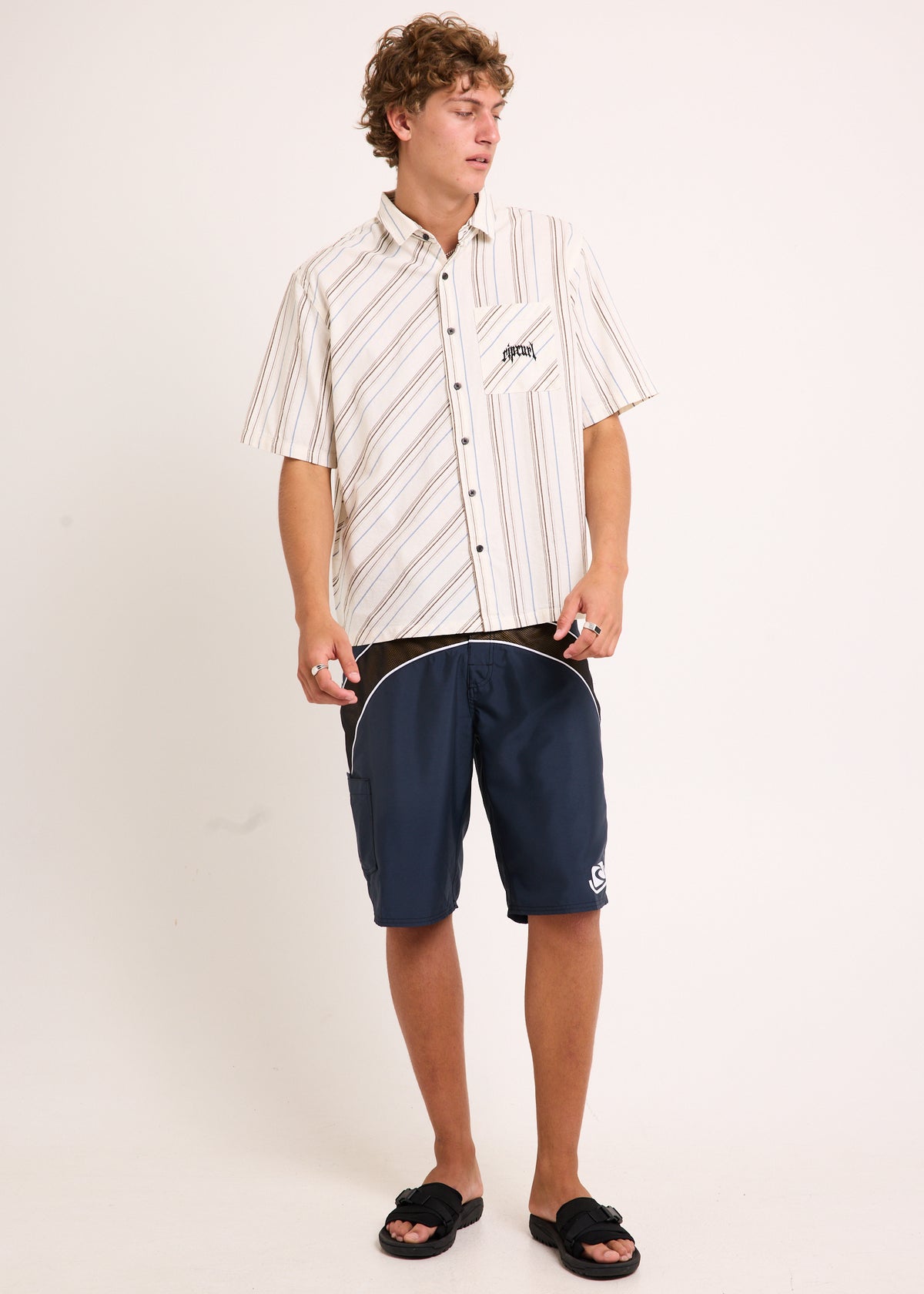 Archive Goth Stripe Short Sleeve Shirt BONE