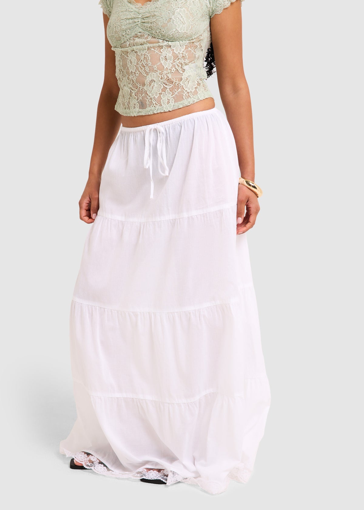 Provence Maxi Skirt WHITE
