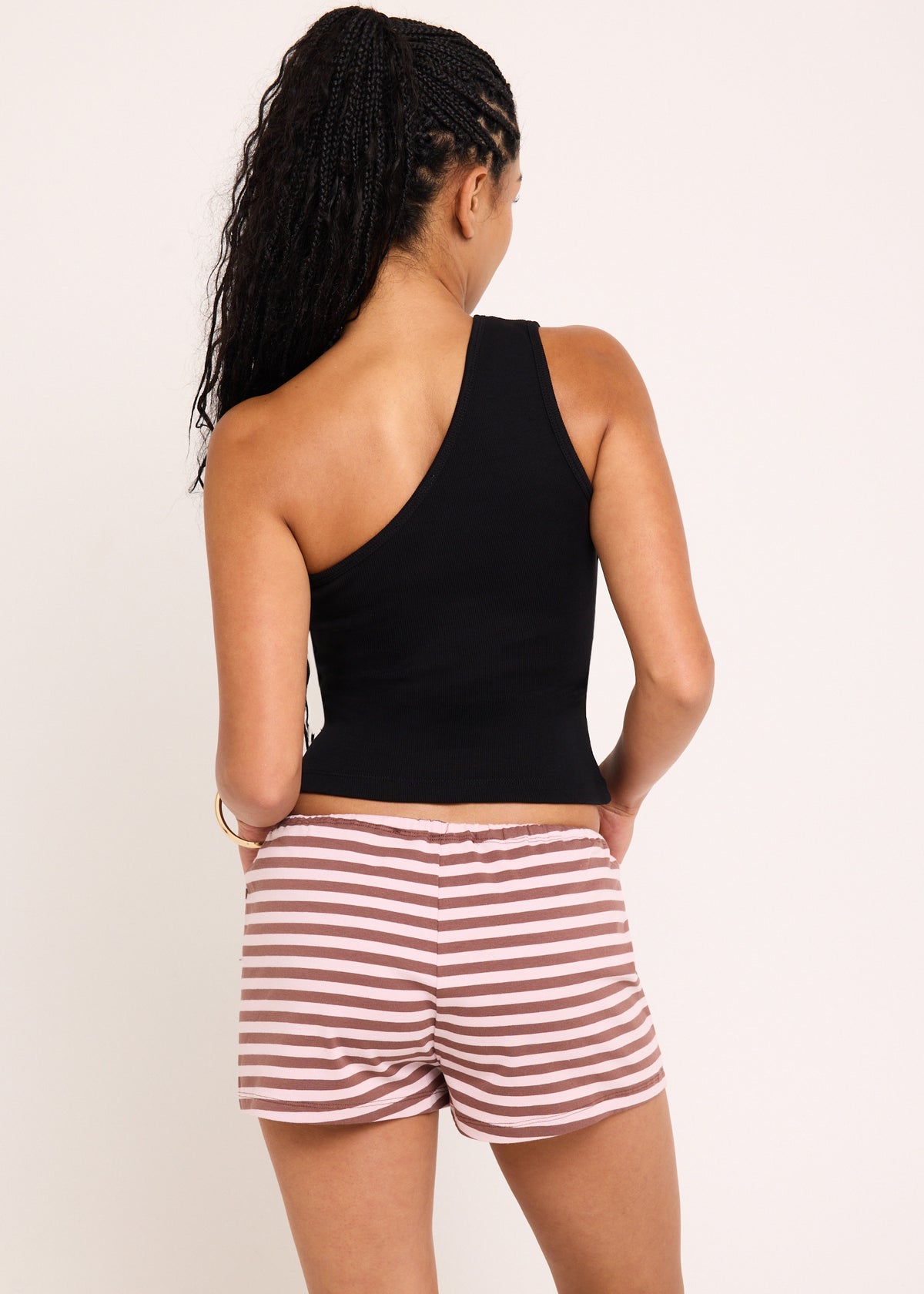 Asym Rib Cami BLACK