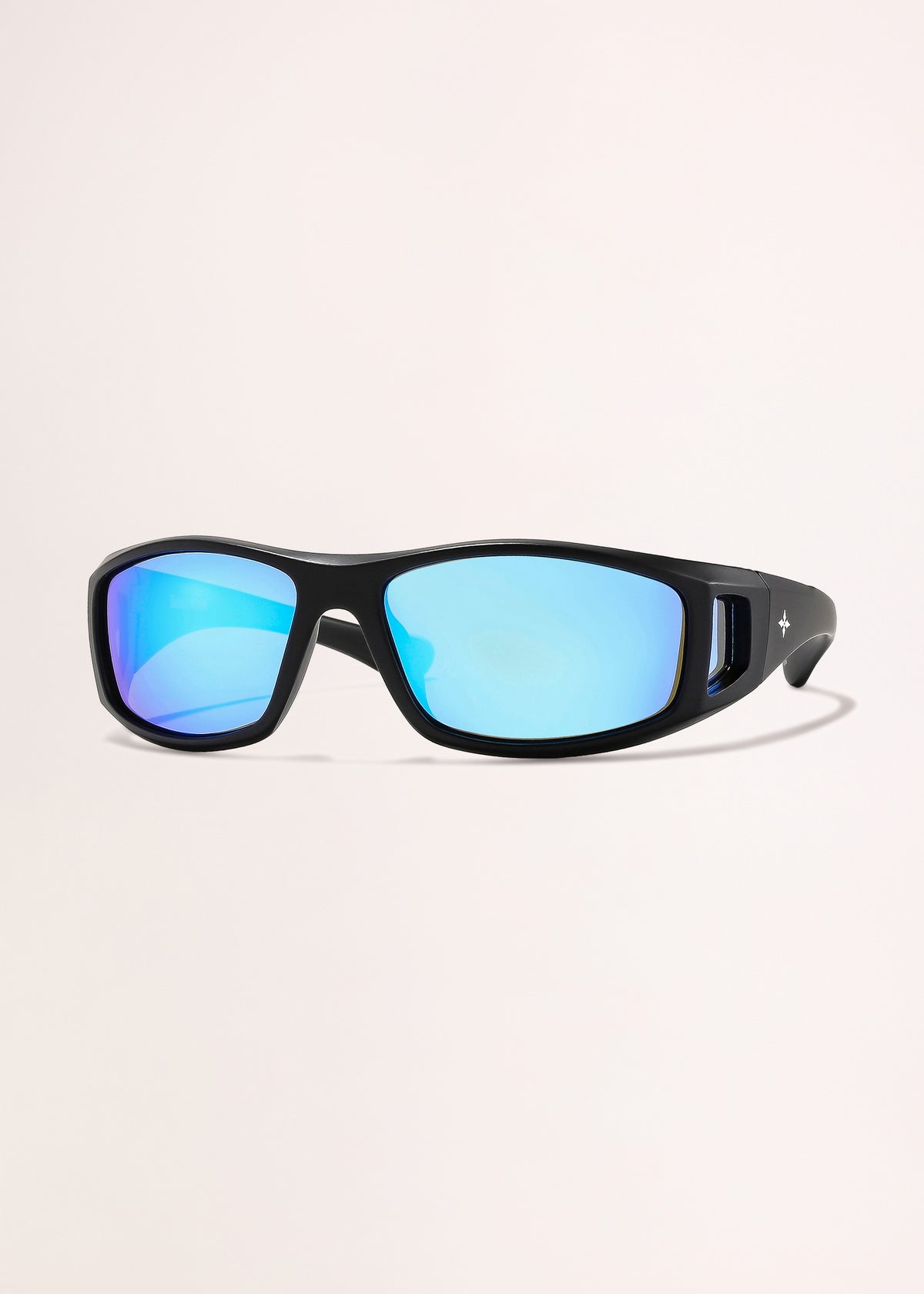 Dragster Sunglass MATTE BLACK / BLUE REFLECTIVE POLARISED