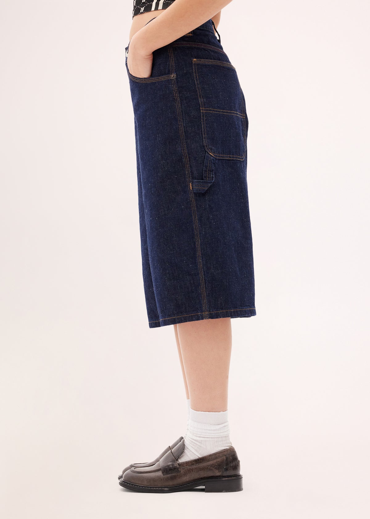 BDG Astrid Longline Denim Jorts RINSE DENIM