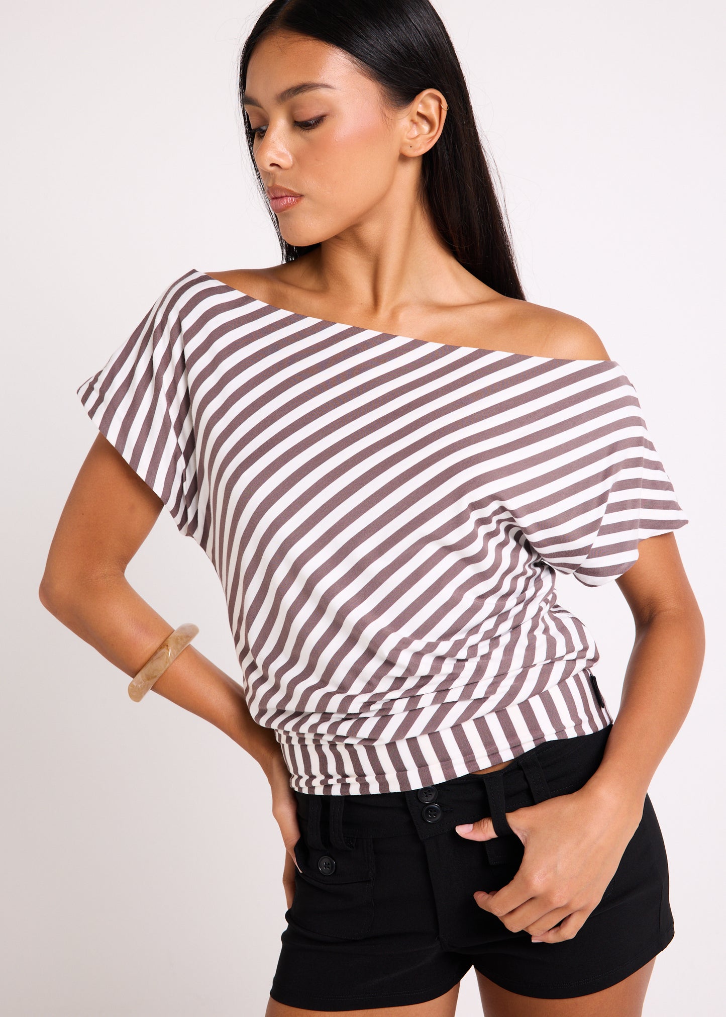 Candice Striped Slouch Top