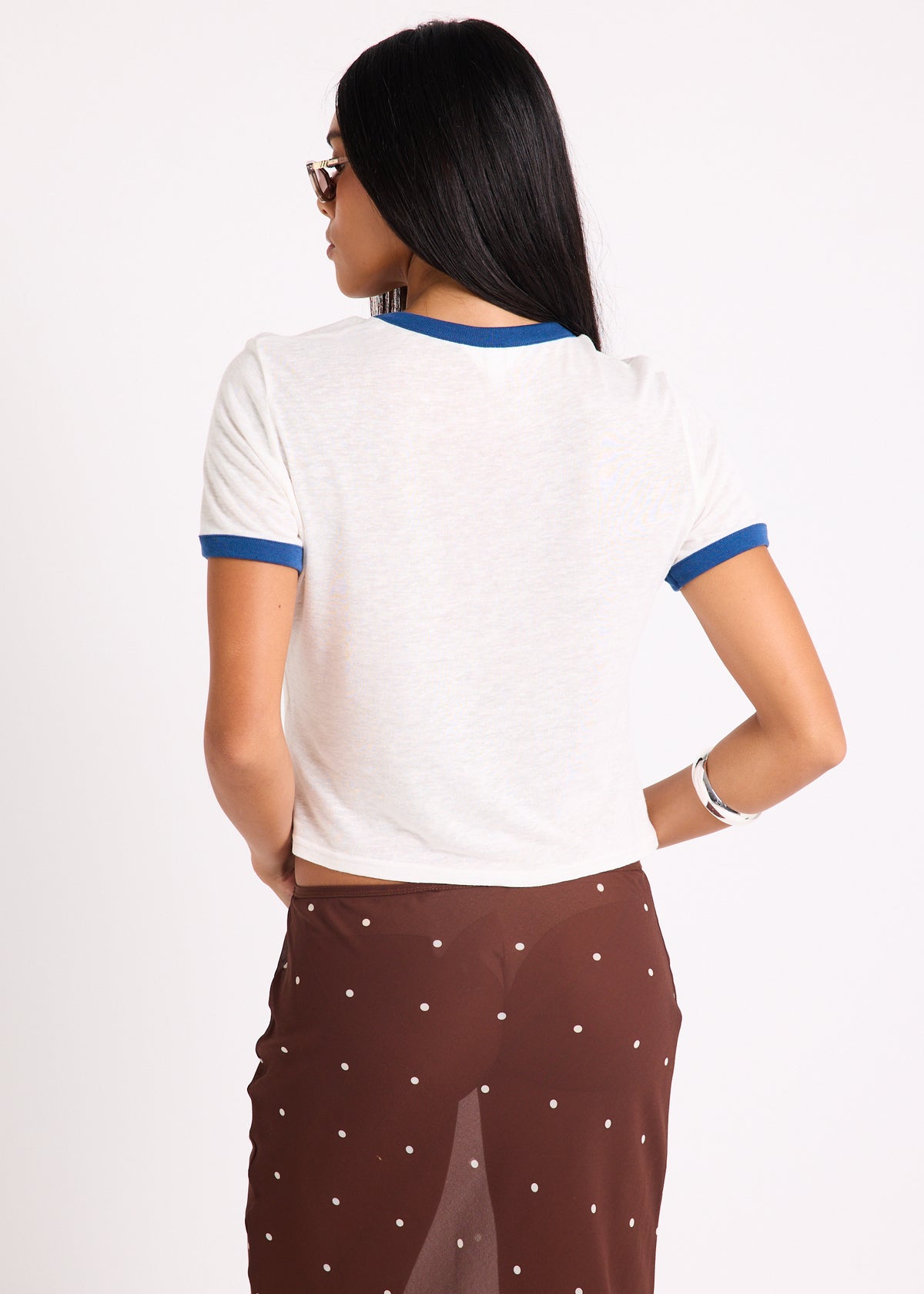 Fisherman Ringer T-Shirt WHITE/BLUE