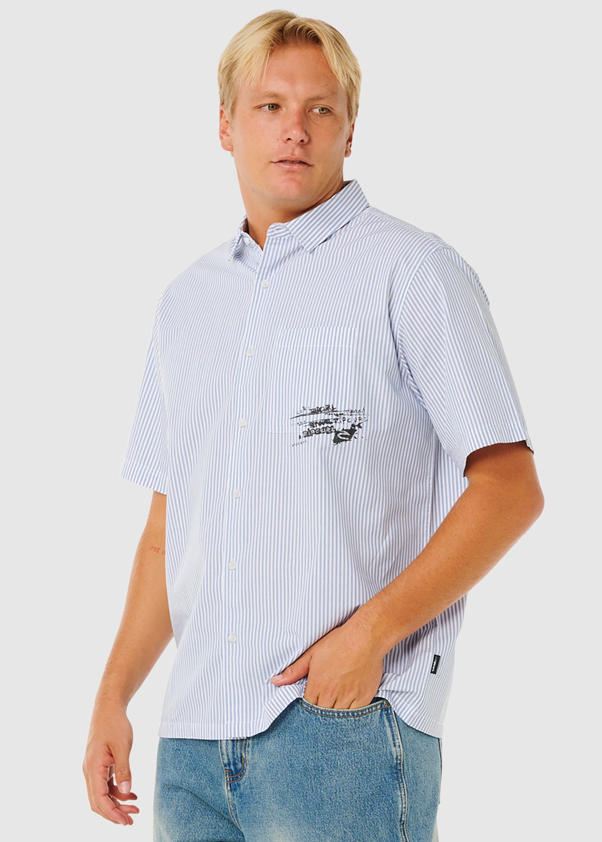Inner Visions Short Sleeve Shirt FADED DENIM