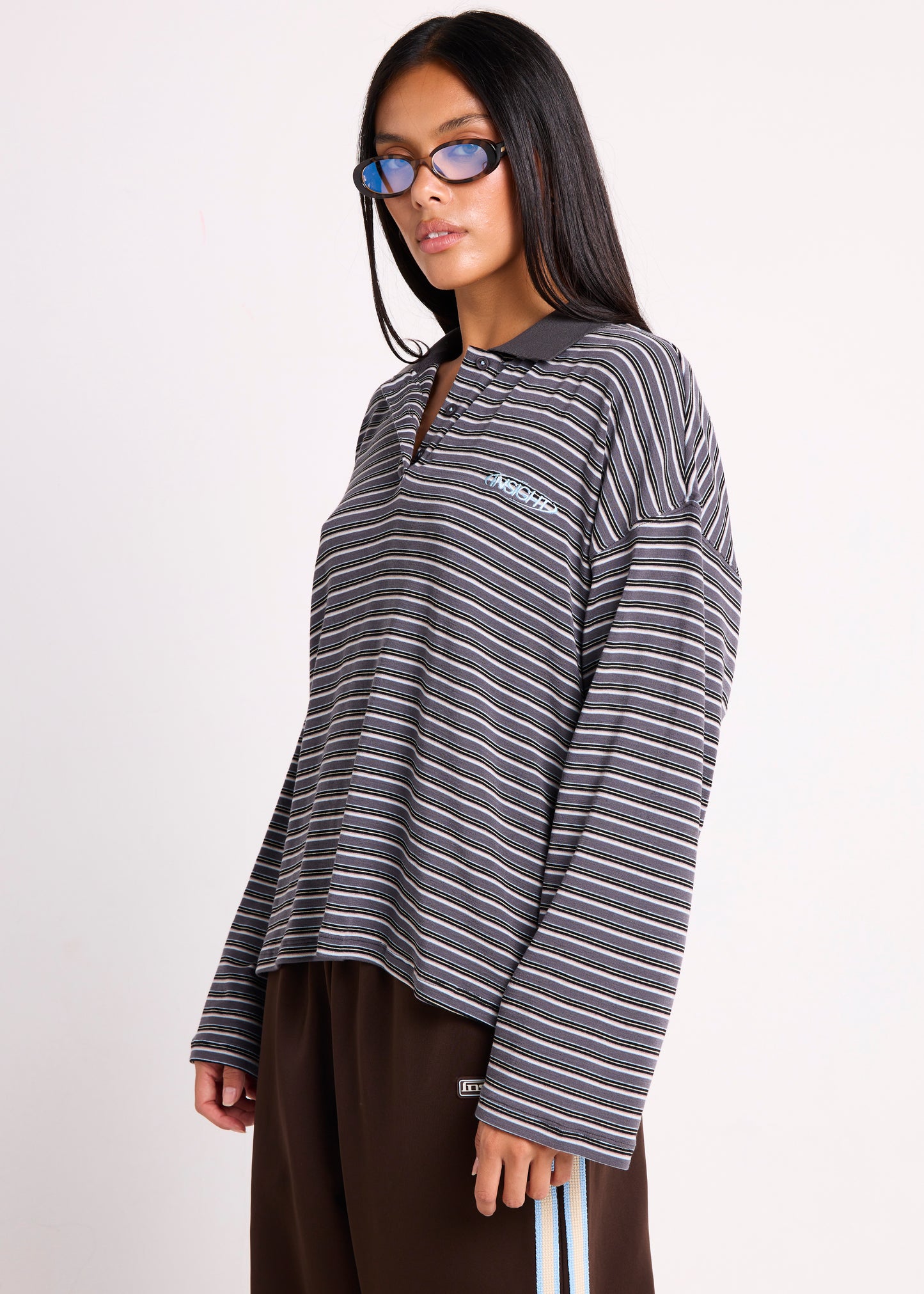 Alexa Stripe Long Sleeve Polo