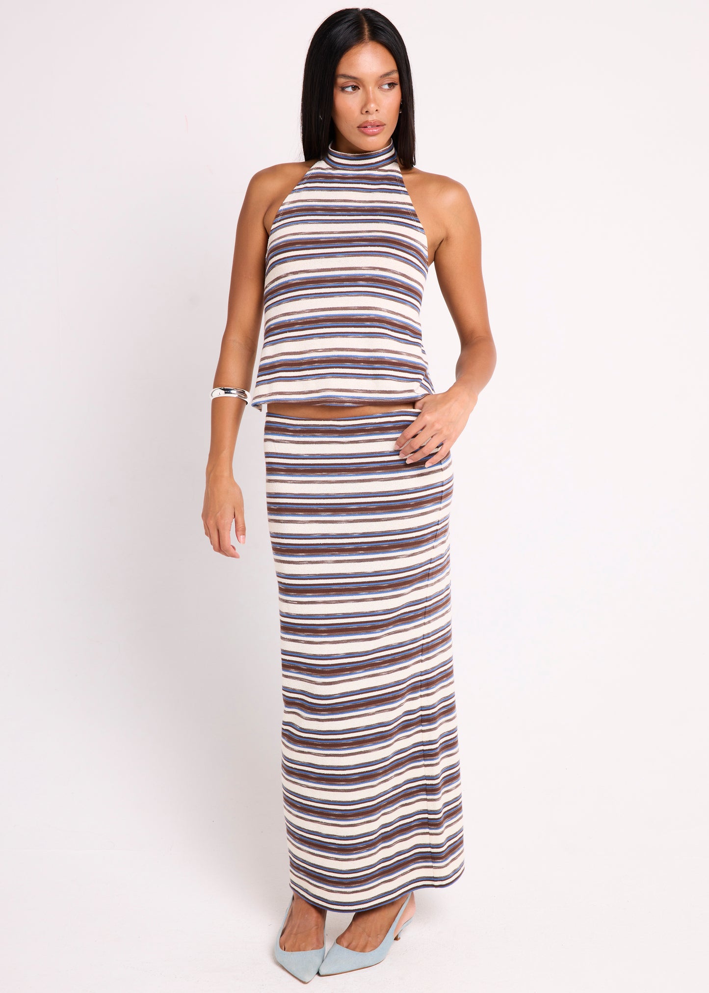 Rowan Stripe Column Maxi Skirt