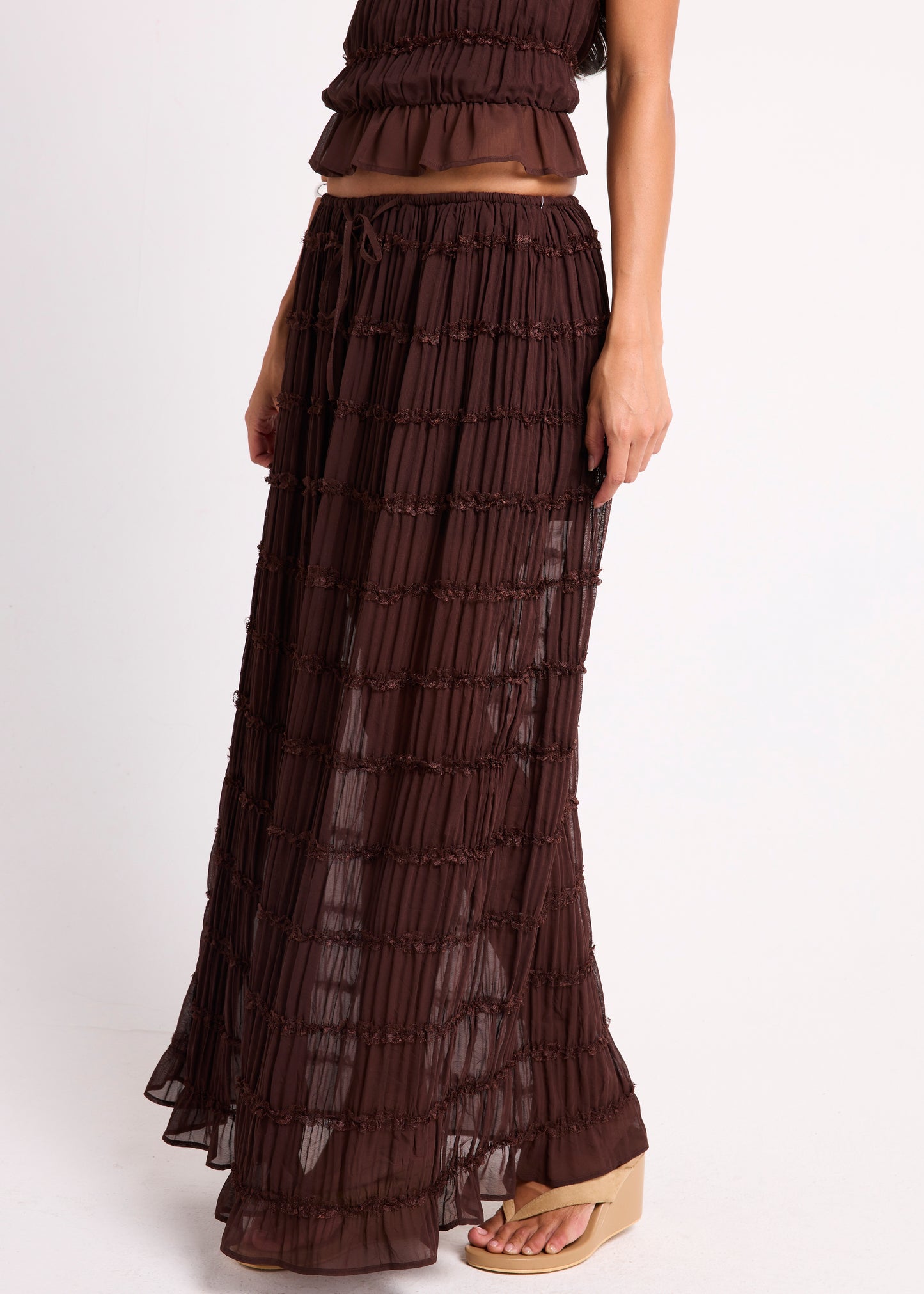 Alda Shirred Maxi Skirt