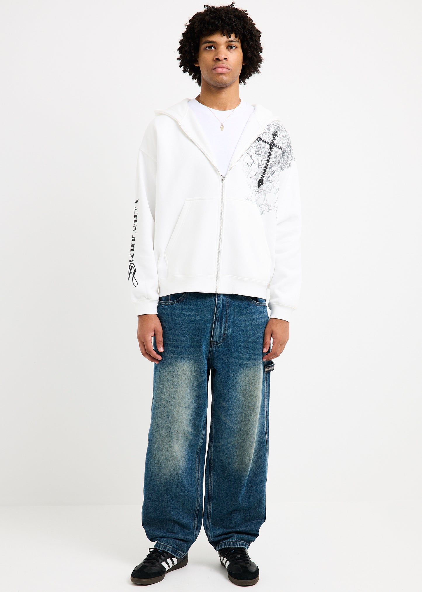 Crucifix Zip Hoodie