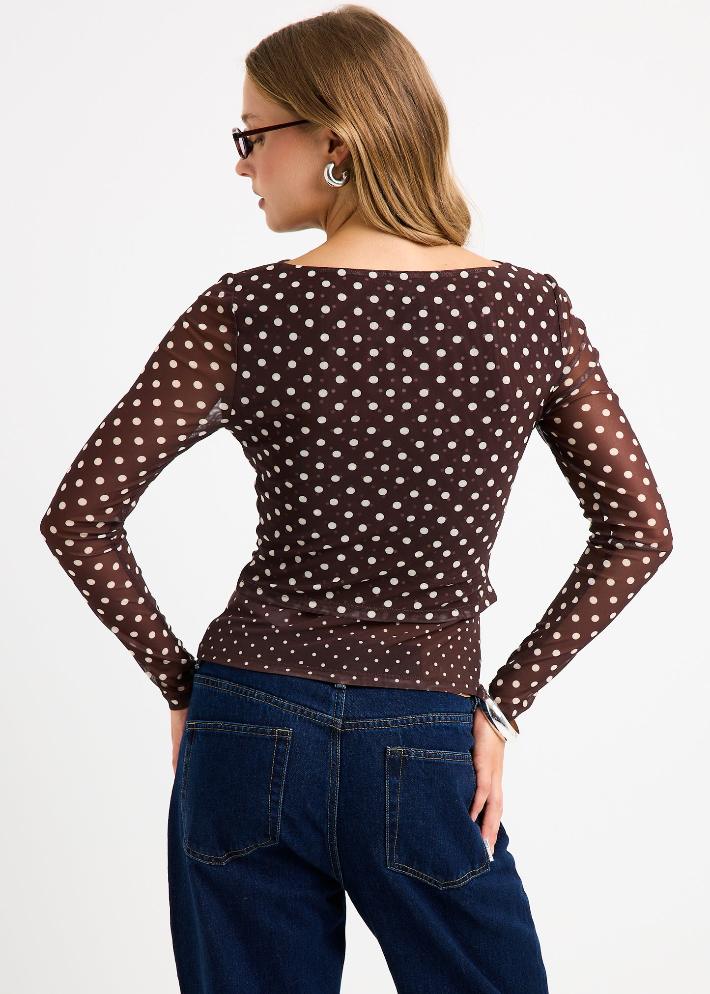 Olivia Spot Mesh Top