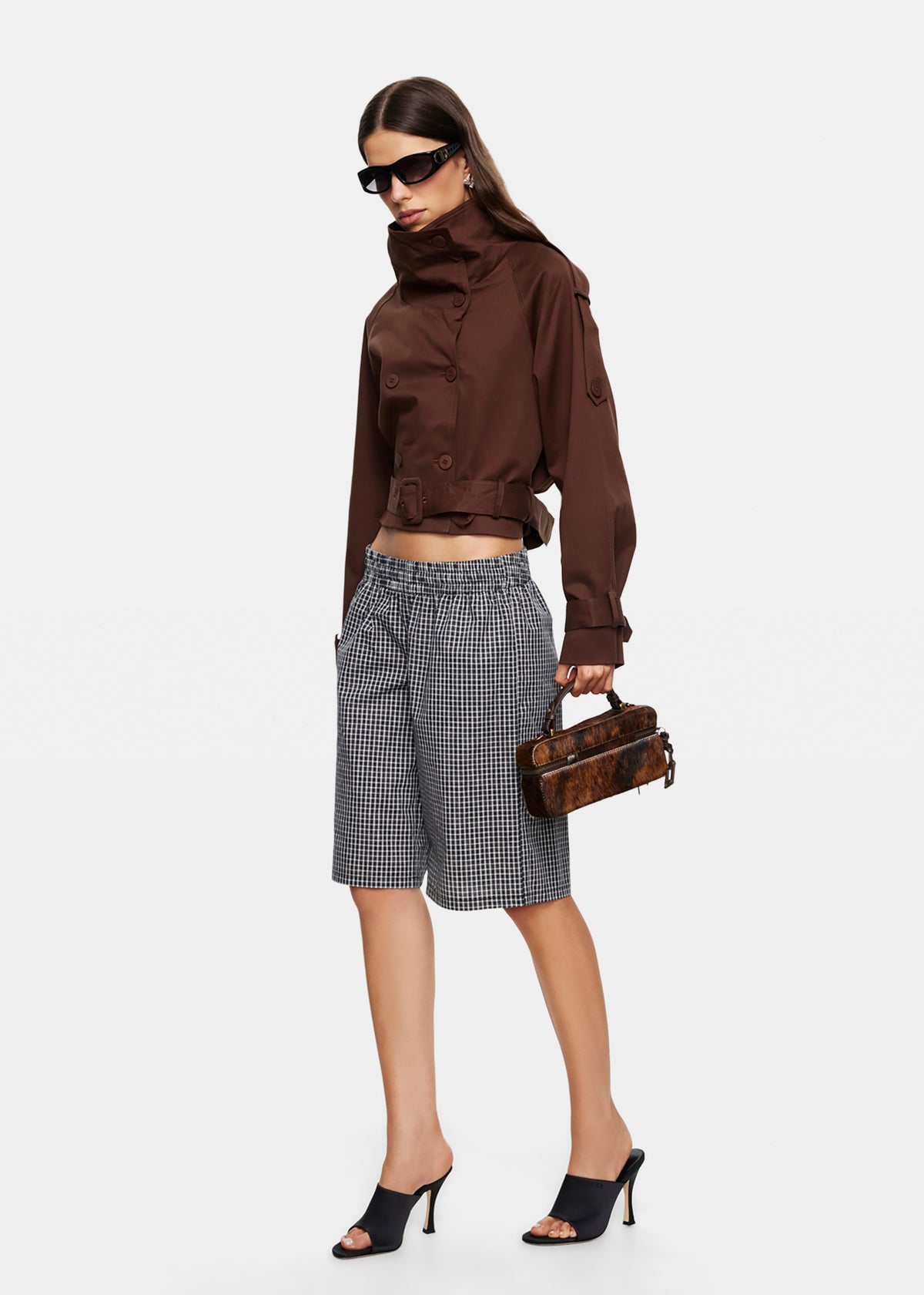 Blanc Cropped Trench CHOCOLATE