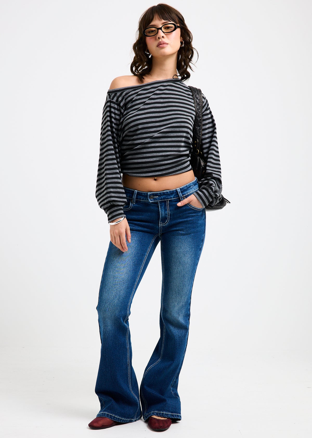 Melrose Y2K Low Flare Denim Jeans