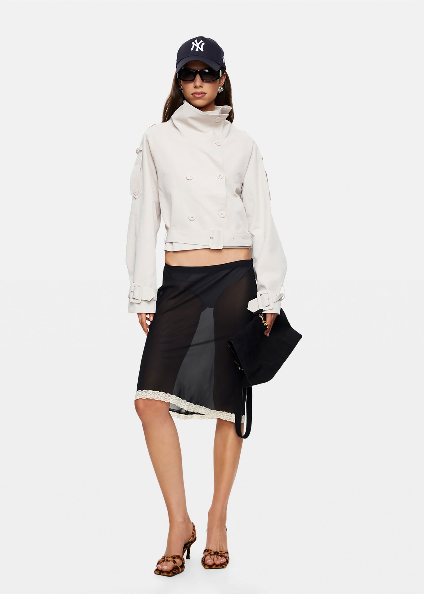 Blanc Cropped Trench