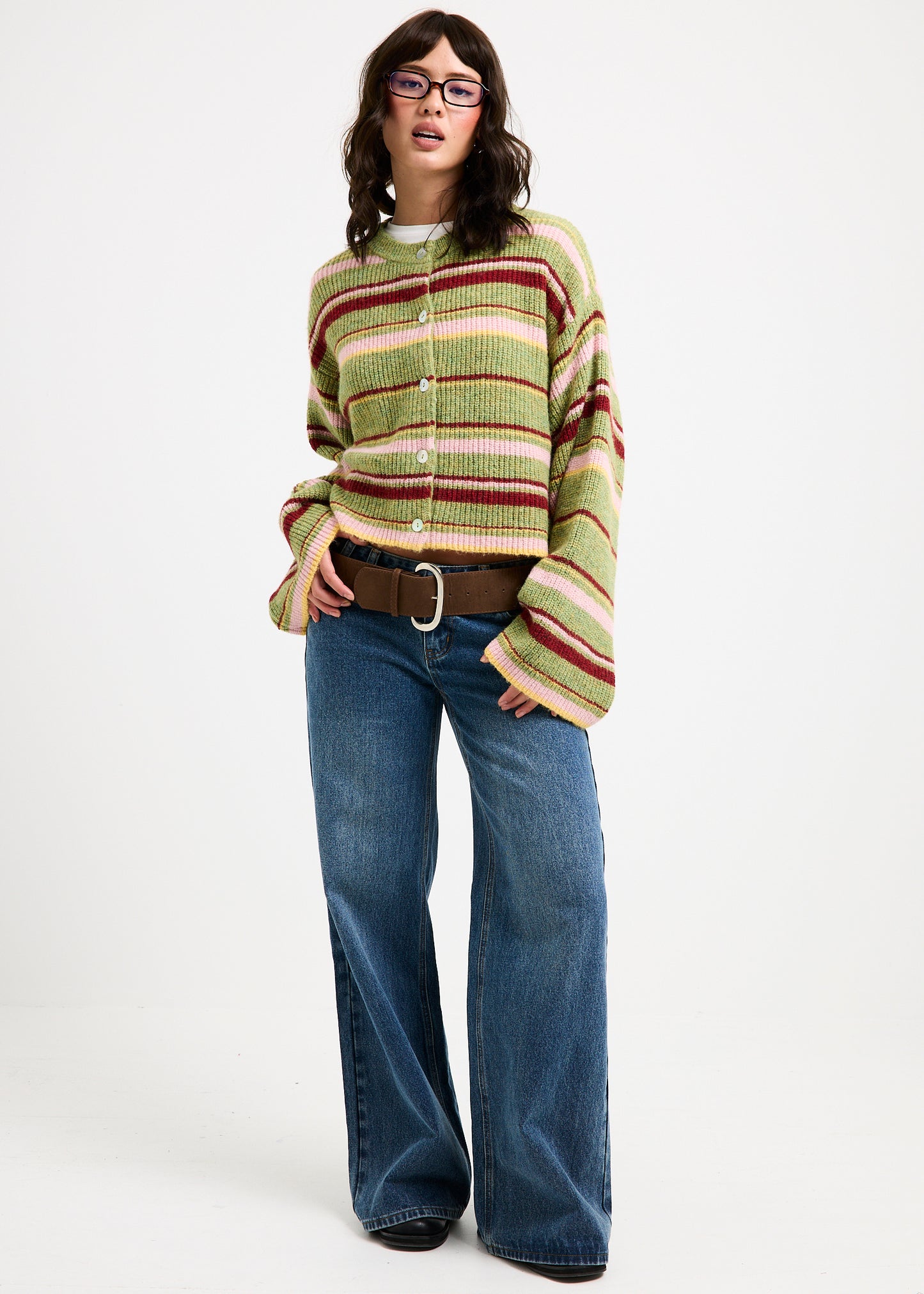Regina Eyelash Knit Oversized Stripe Cardigan