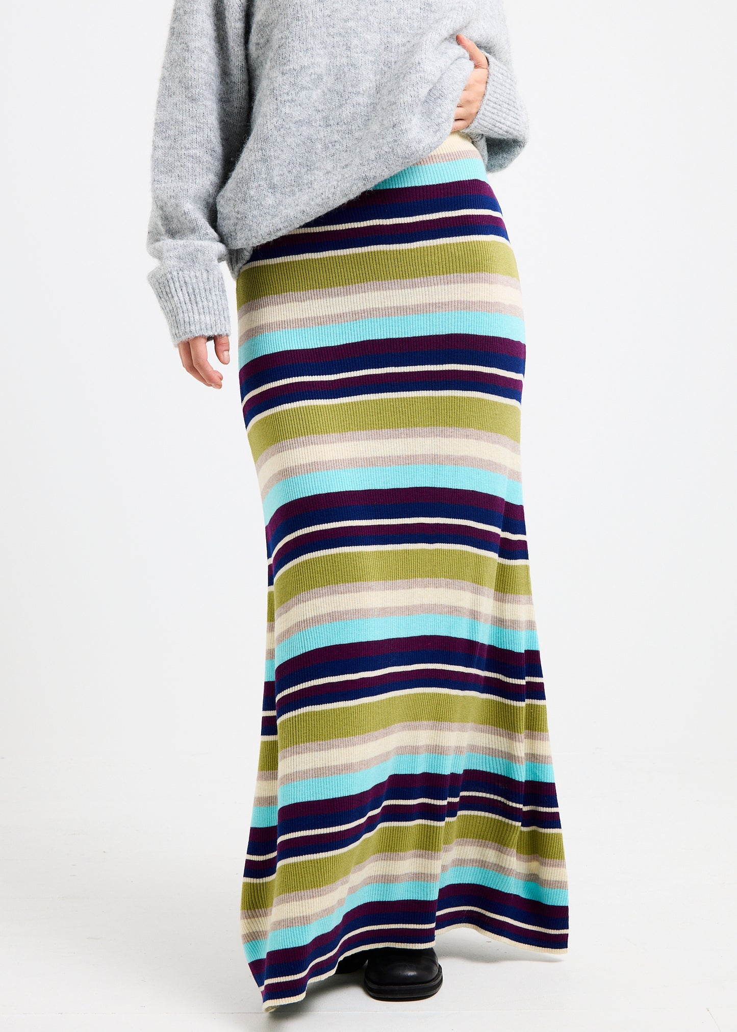 Verona Striped Knit Maxi Skirt