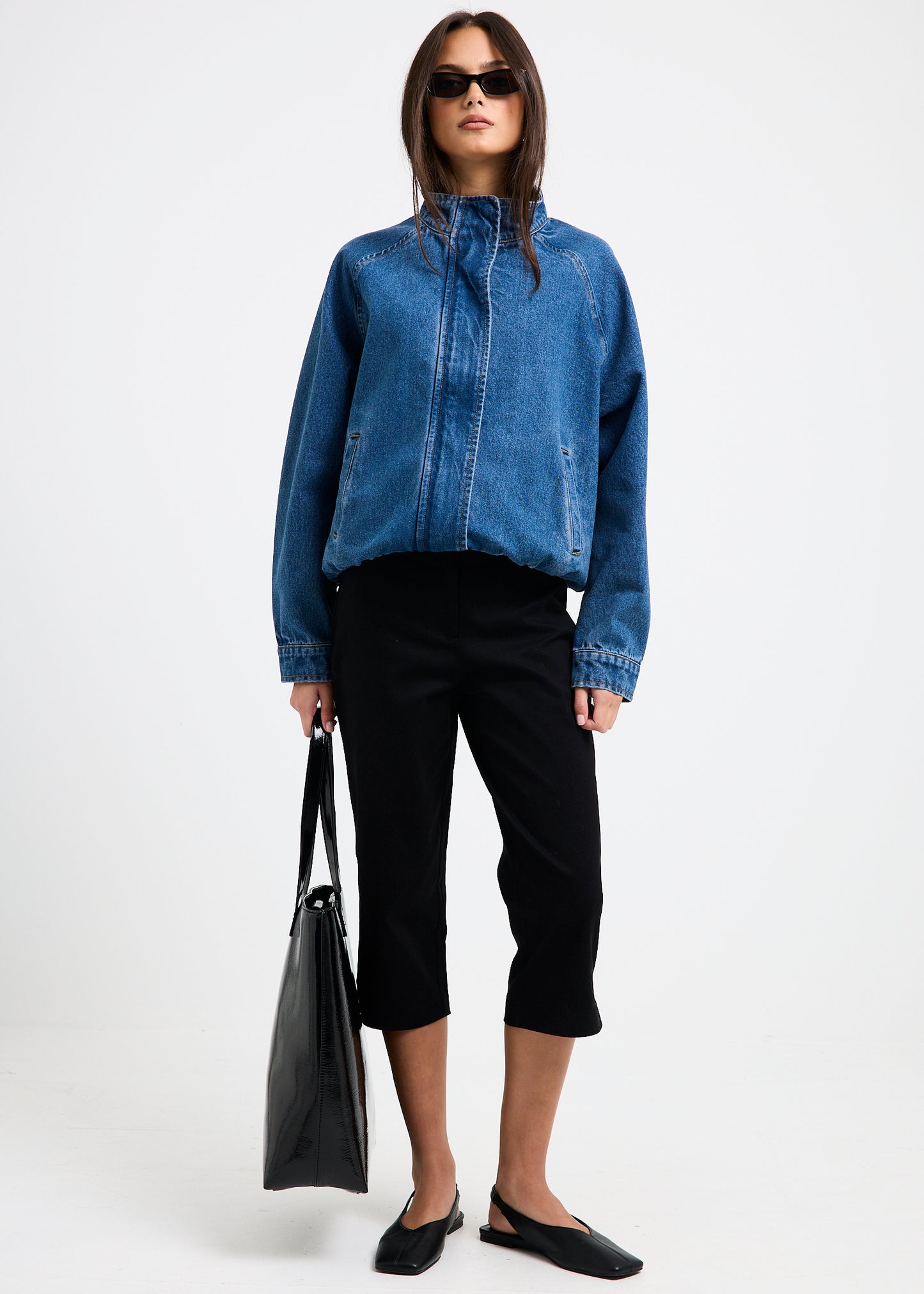 Talia Denim Funnel Jacket