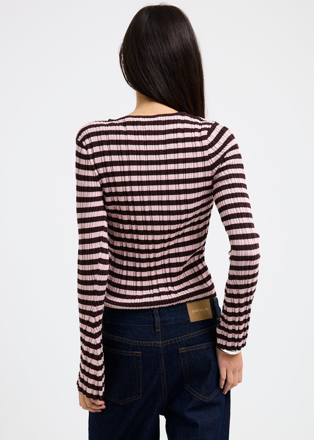 Holland Boat Neck Long Sleeve Knit Top STRIPES