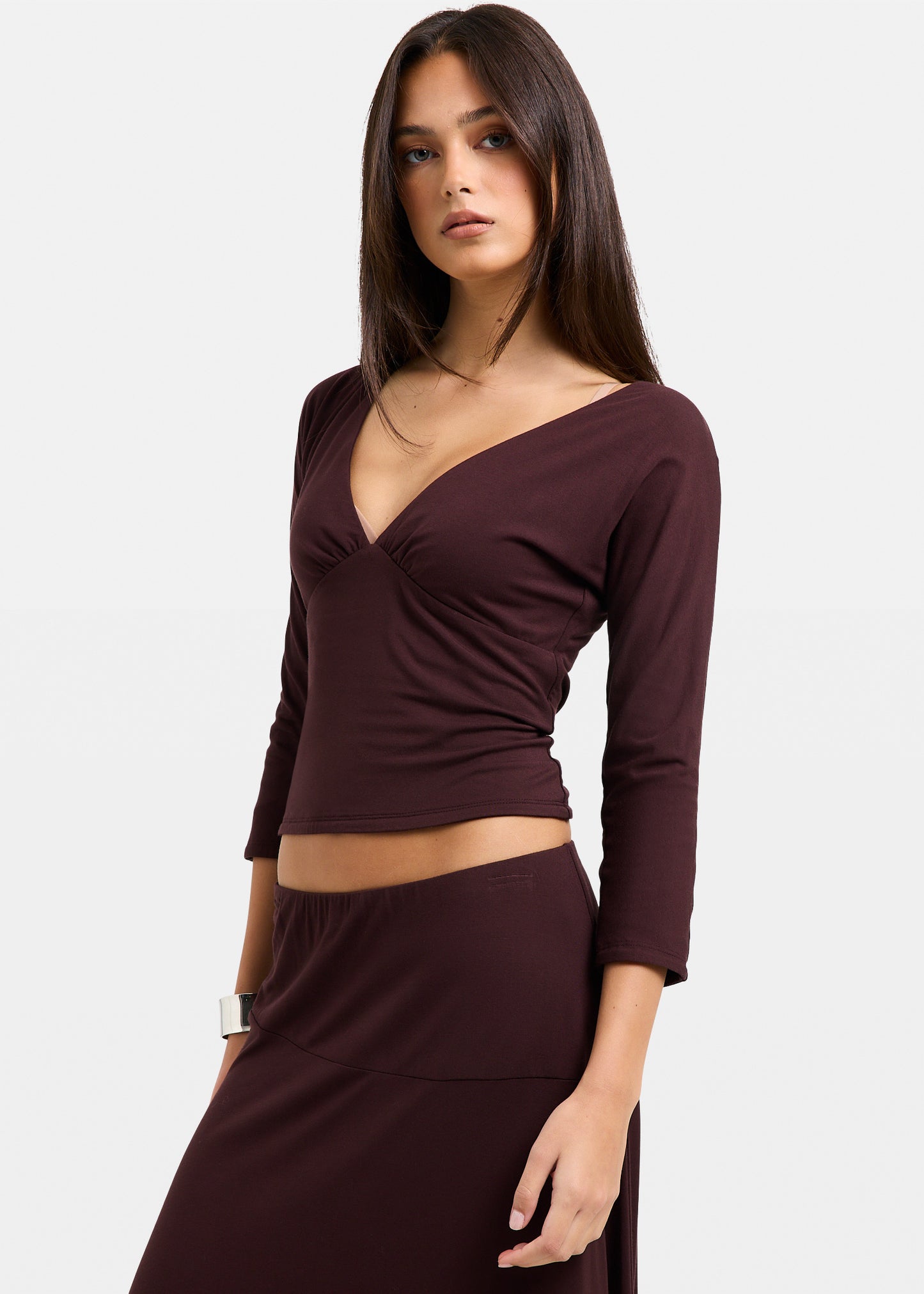 Vivian Deep V  Quarter Top