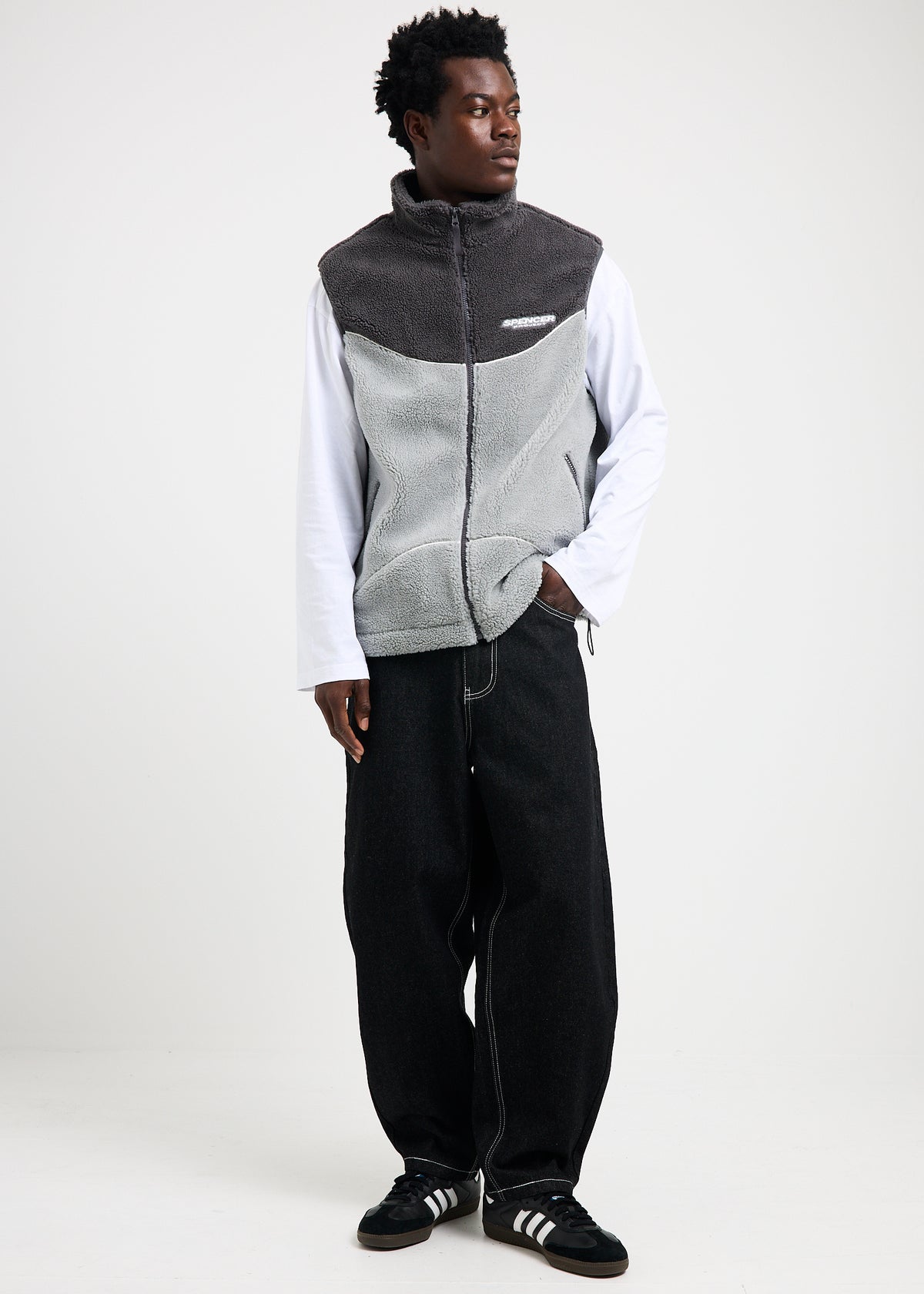 Phantom Baggy Denim Jeans SILVER BLACK