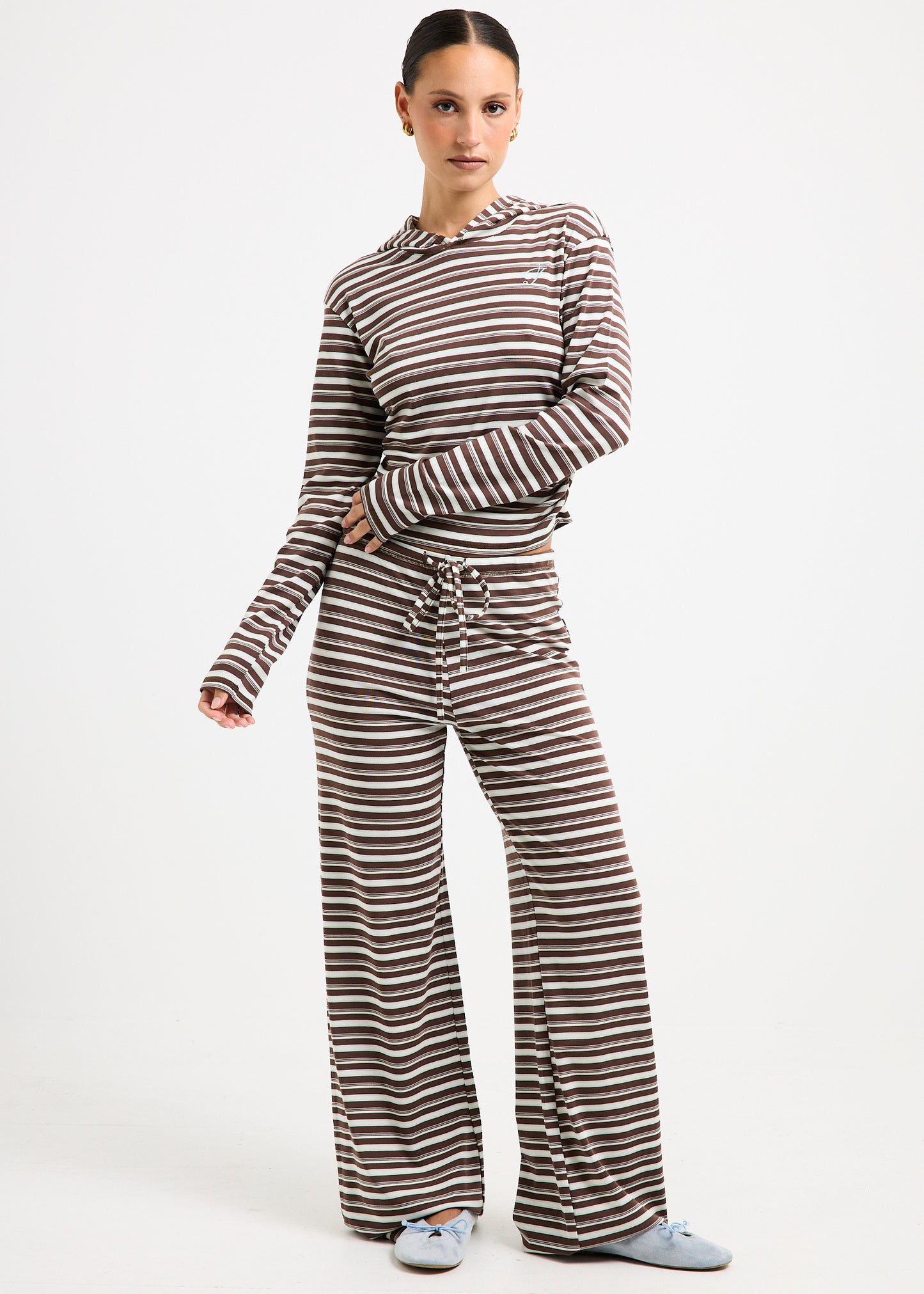 Axelle Stripe Hooded Top