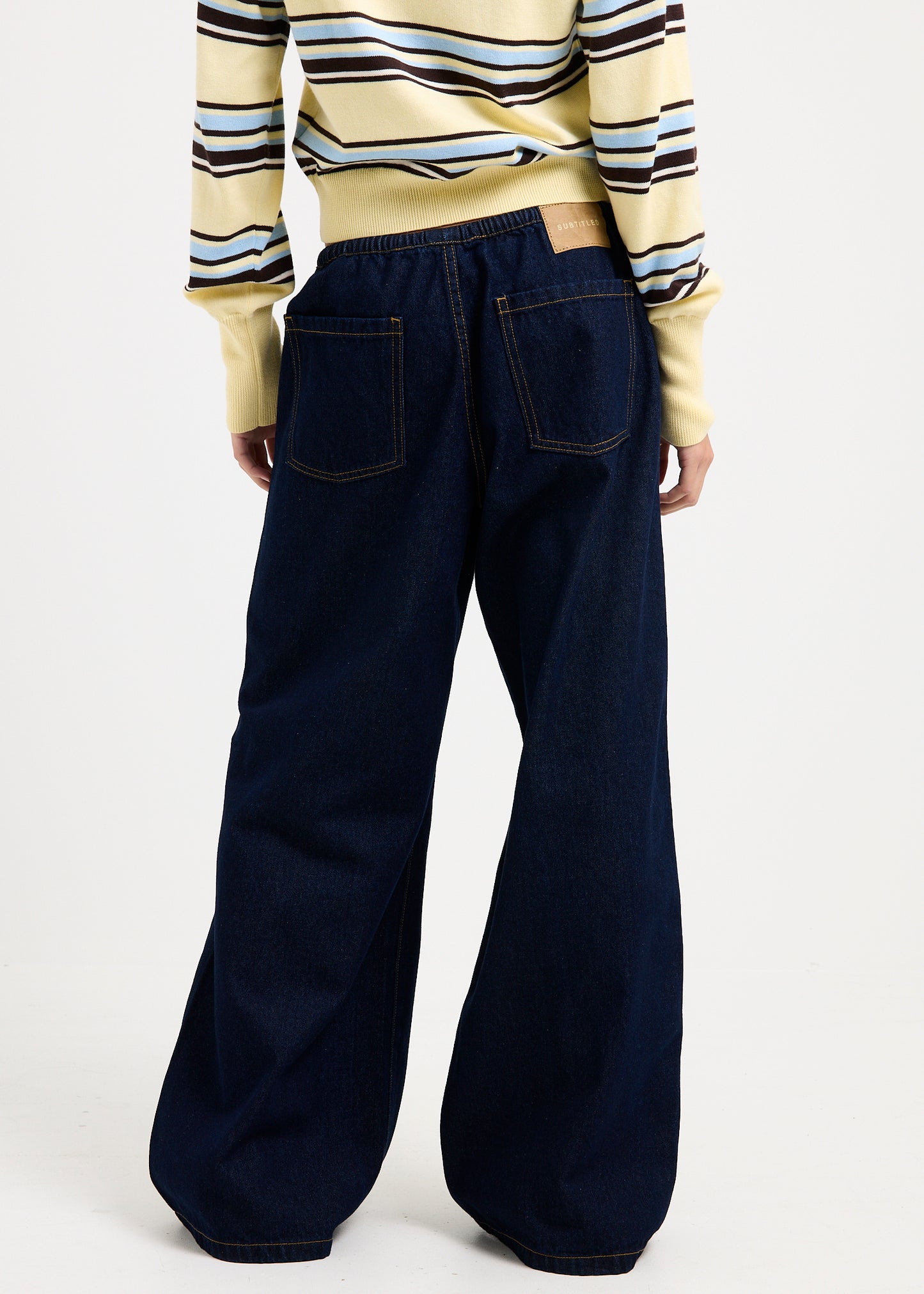 Carmen Draw Cord Wide Leg Denim Jeans