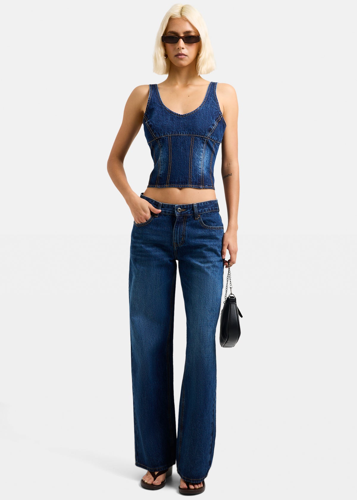 Greta Panel Denim Top