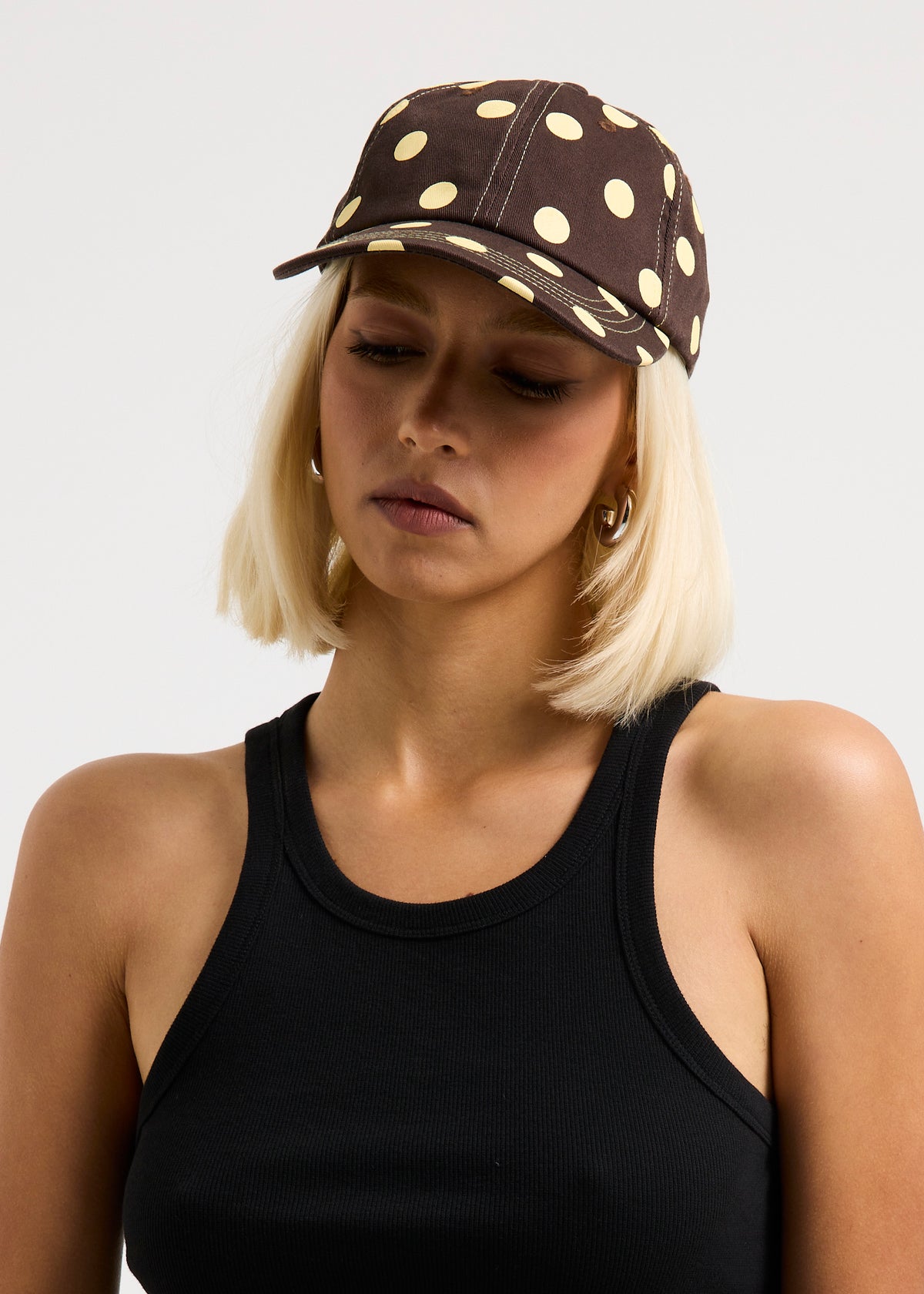 Letti Polka Dot Cap BROWN/YELLOW