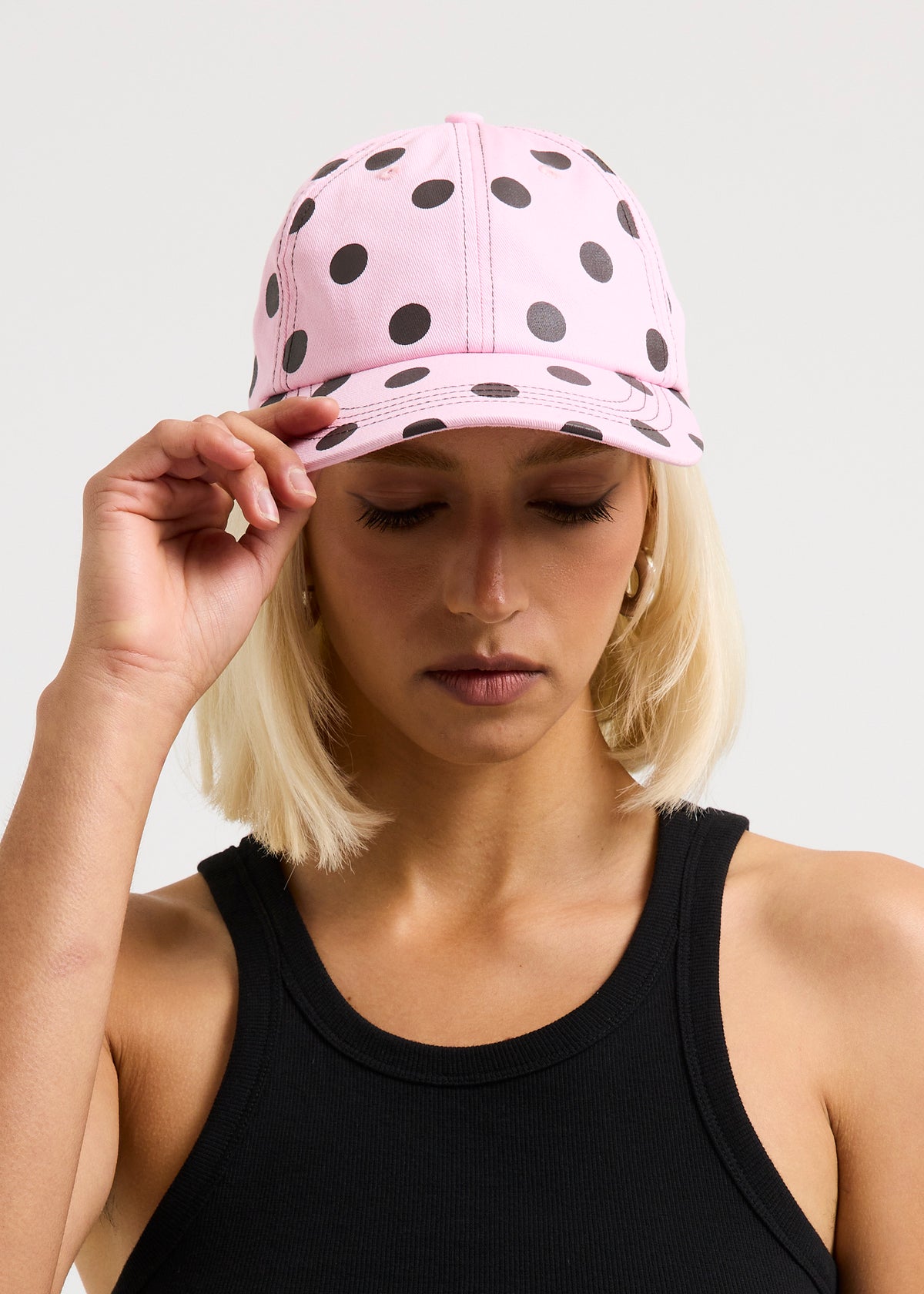 Letti Polka Dot Cap PINK/CHOC