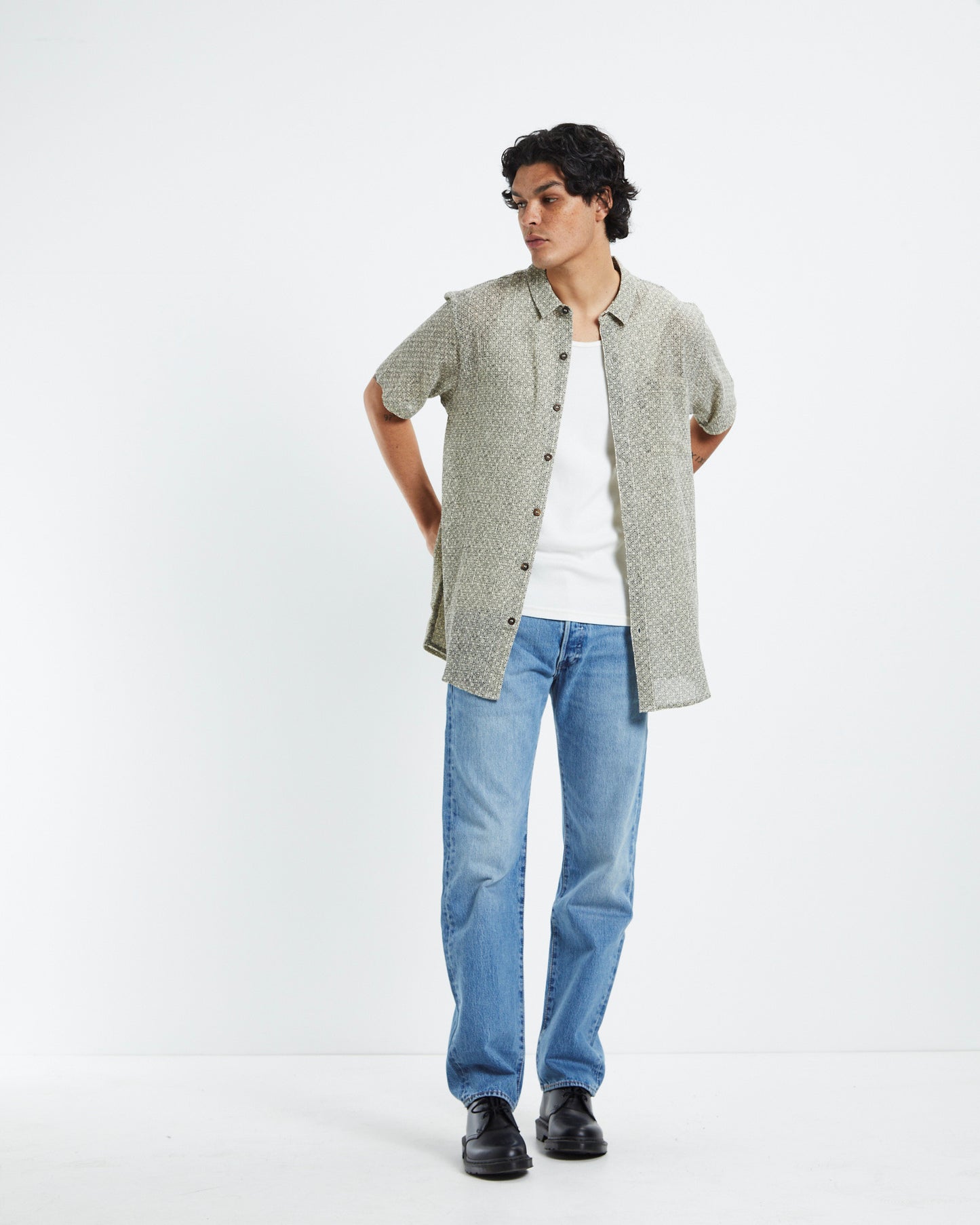 Bon Tiki Short Sleeve Shirt Bone