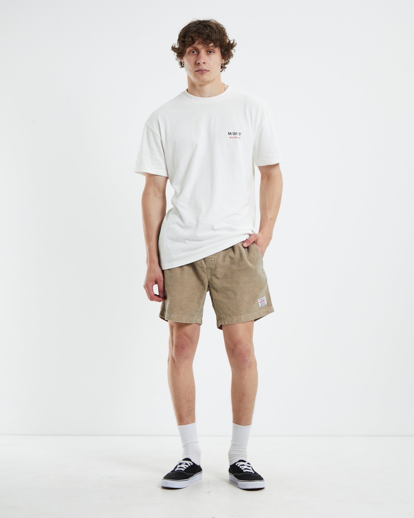 Cord Suspended Particle Shorts Tan