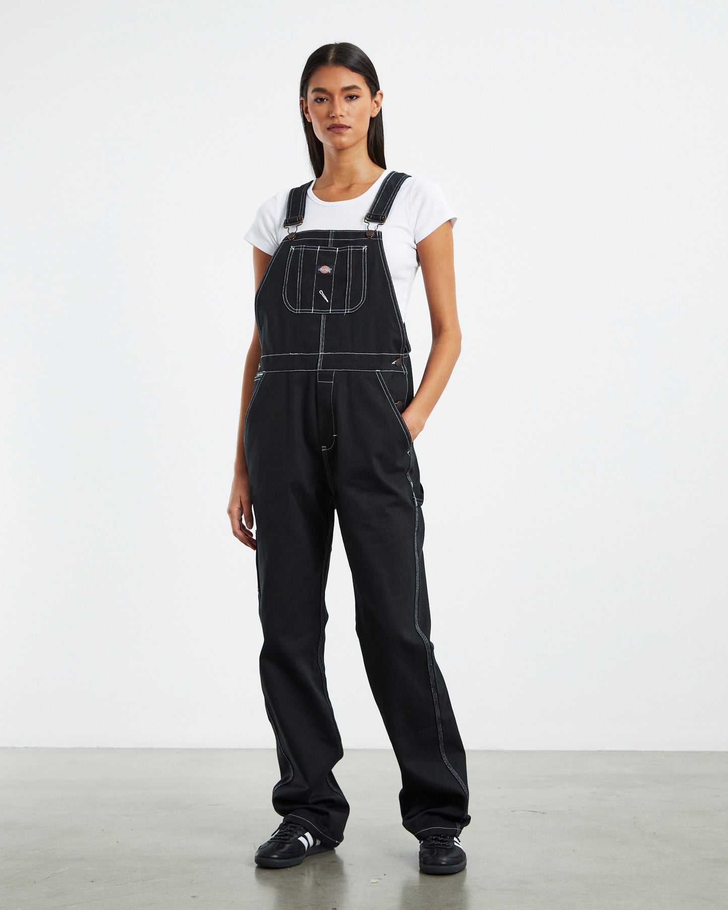 Relaxed Carpenter Overalls Black/White