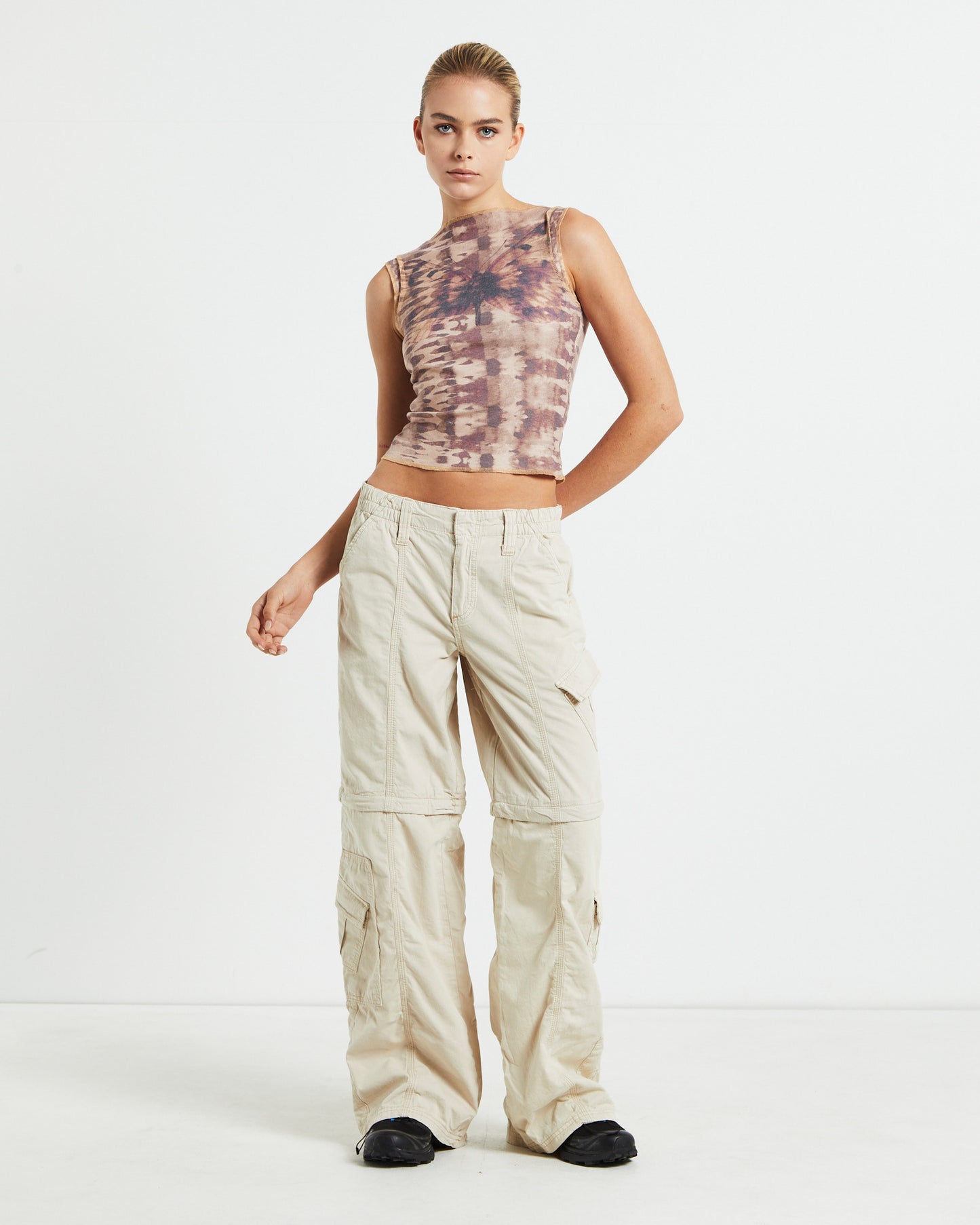BDG Zip Off Y2K Pants Ecru