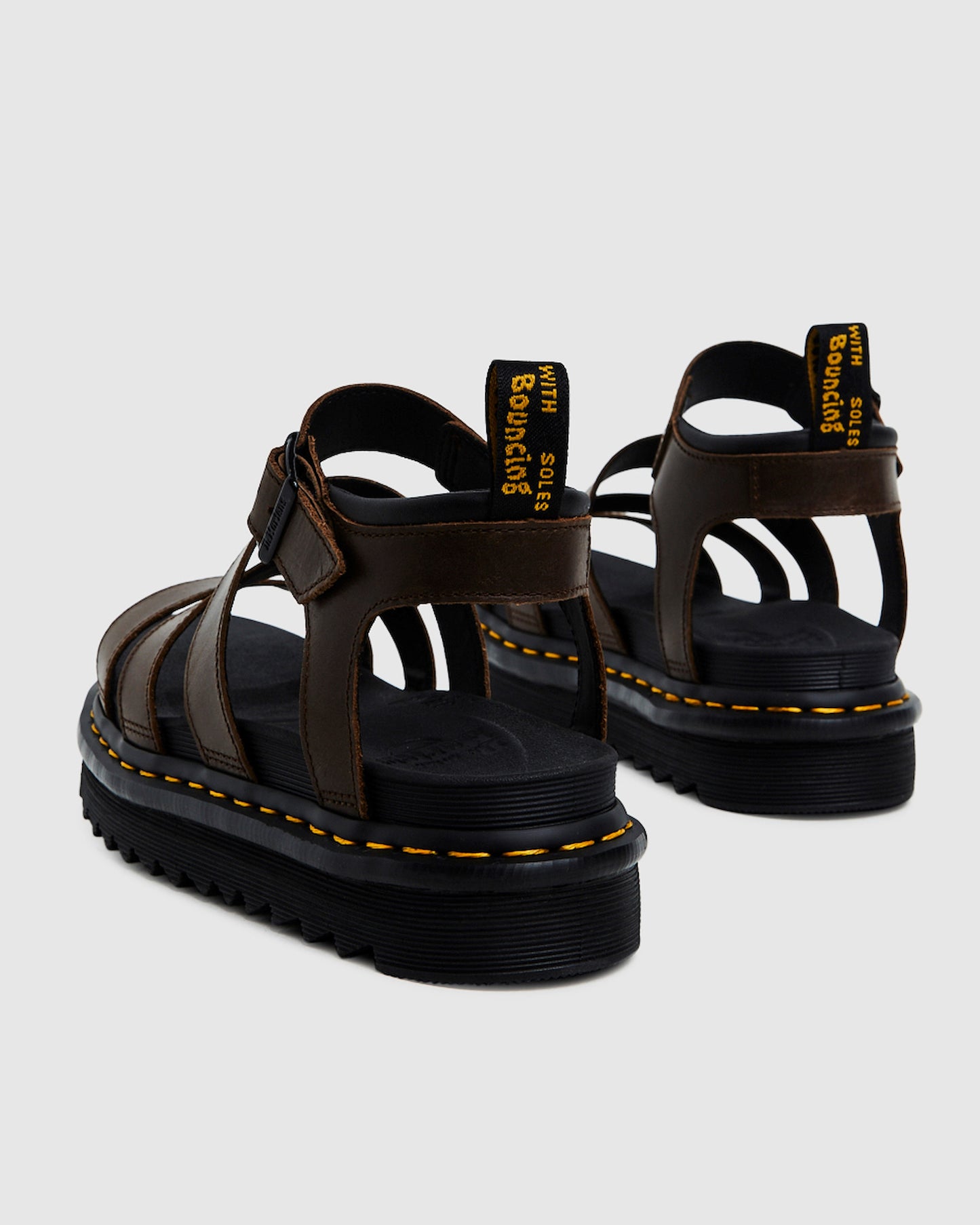 Blaire 3 Strap Sandals Oily Illusions Dark Brown