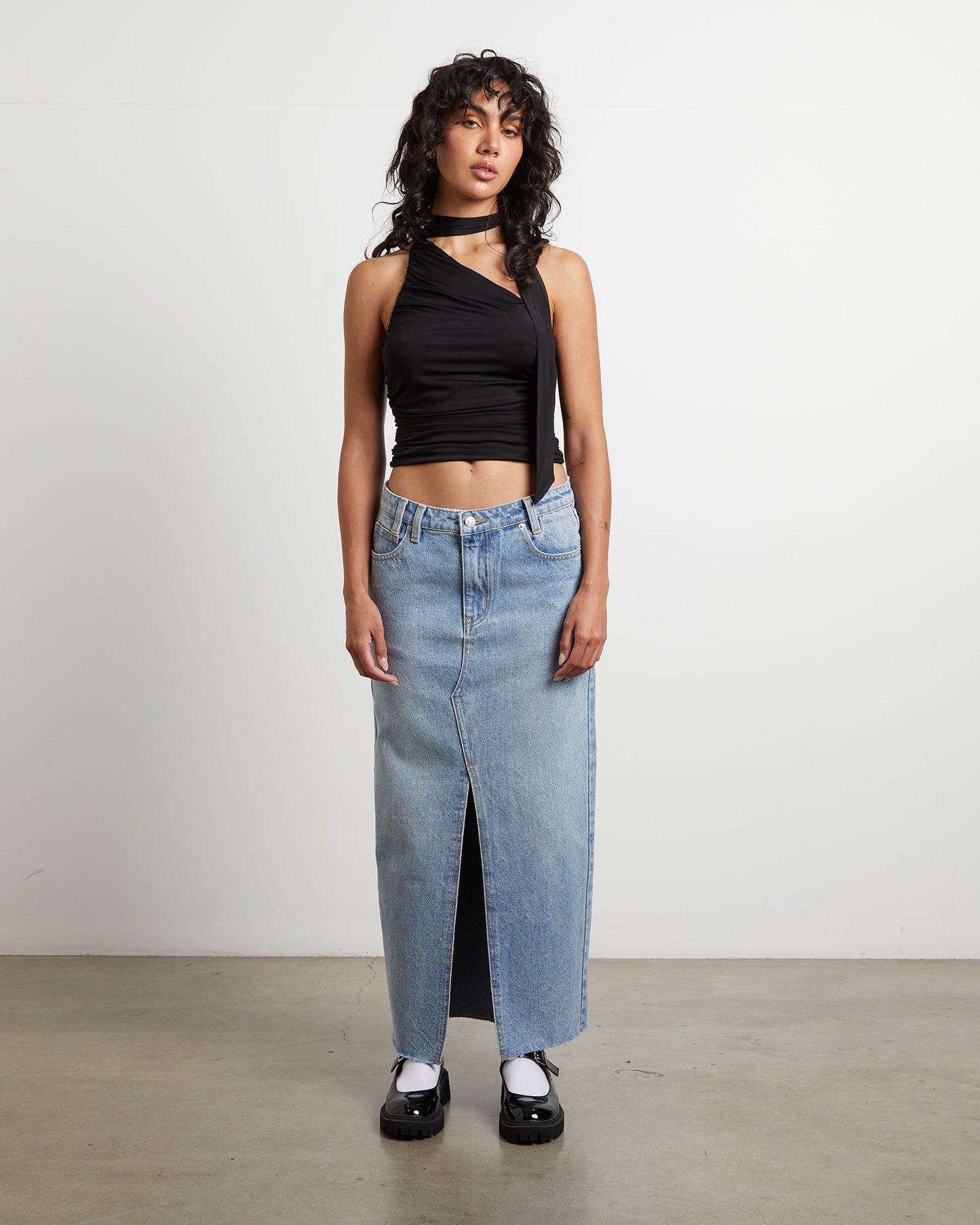 Eva Maxi Denim Skirt Hacker Blue