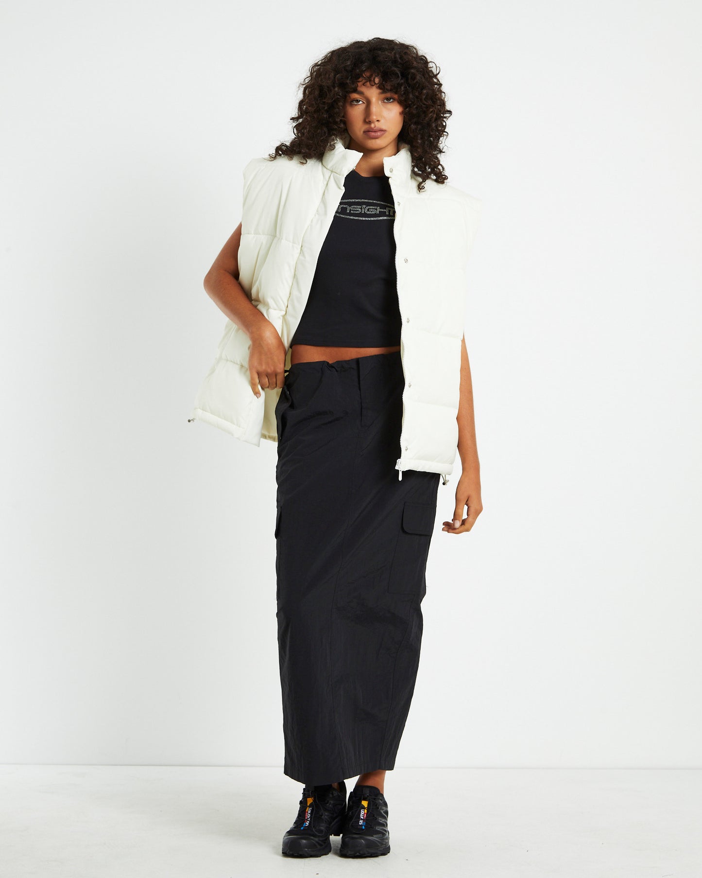 Ruby Multi Pocket Cargo Maxi Skirt Black