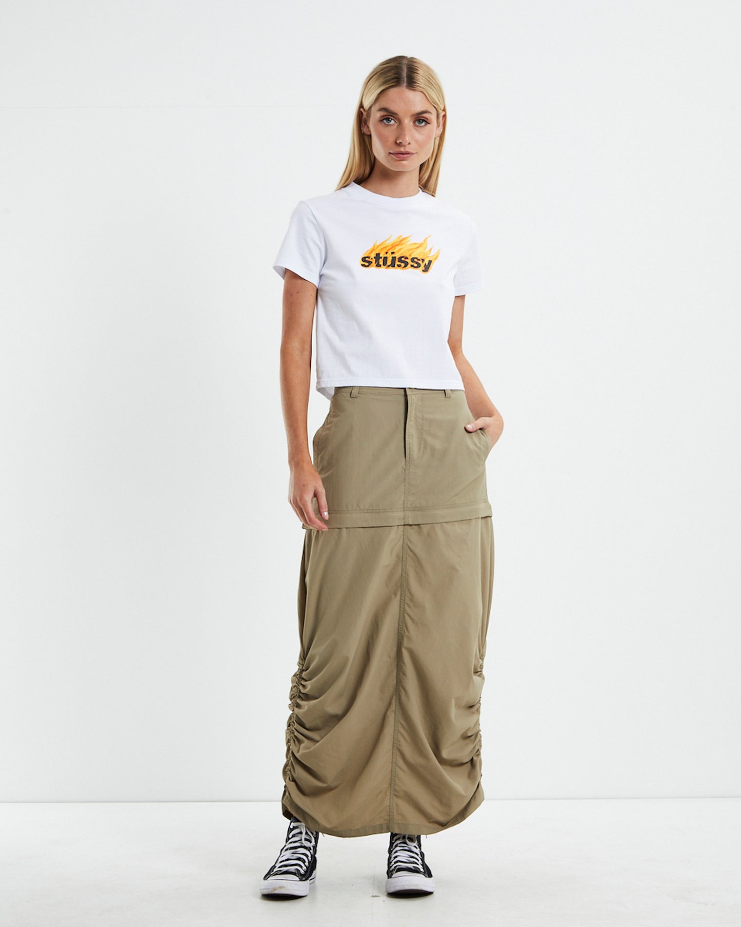 Flames Slim T-Shirt White