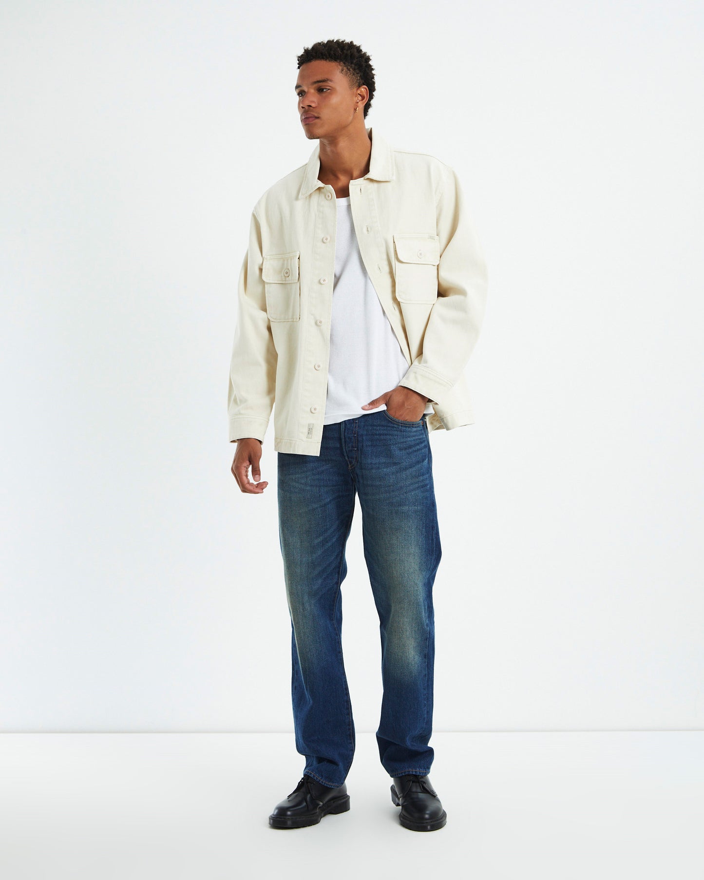Windsor Twill Long Sleeve Overshirt Natural