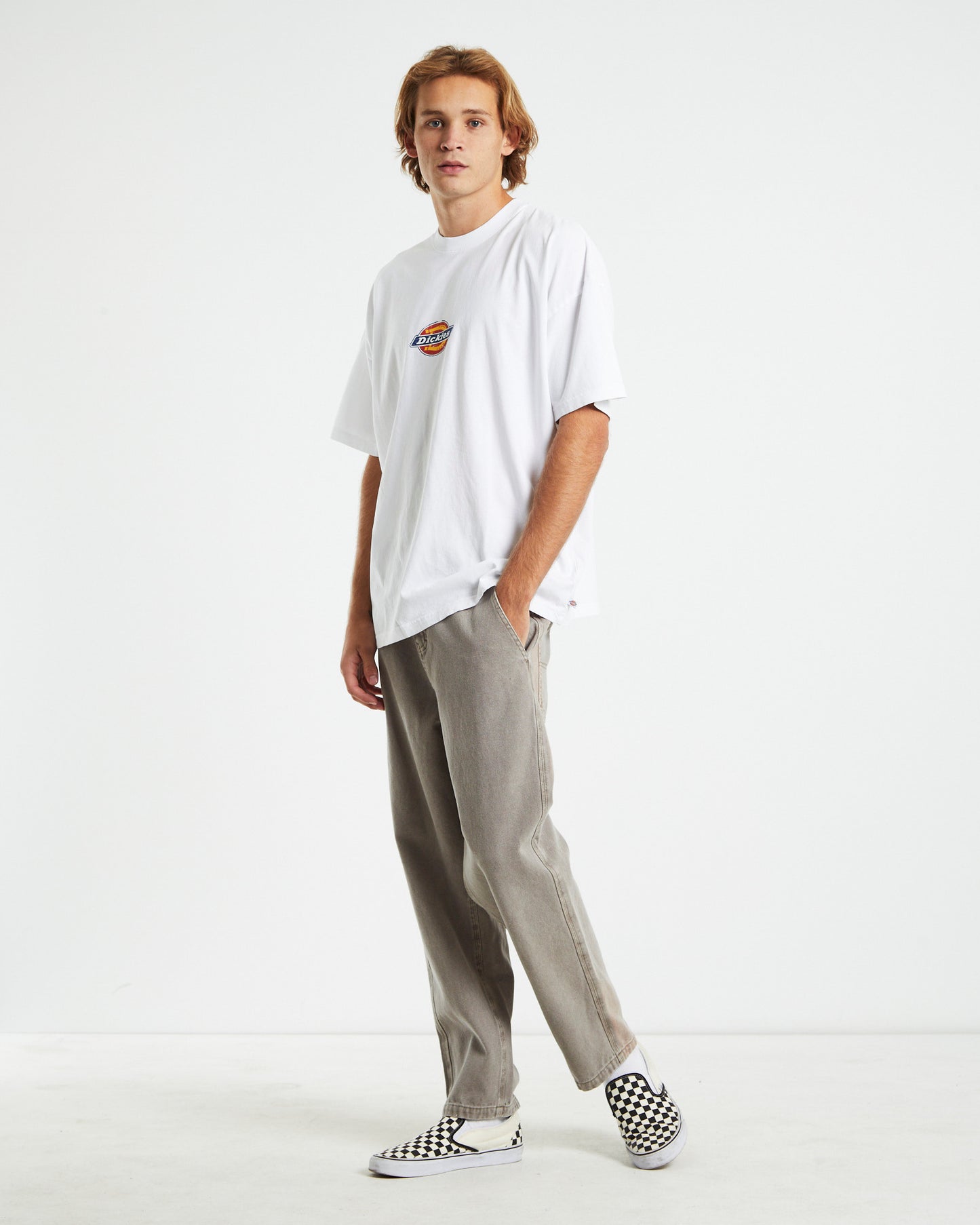 Classic Logo Distress Short Sleeve T-Shirt White