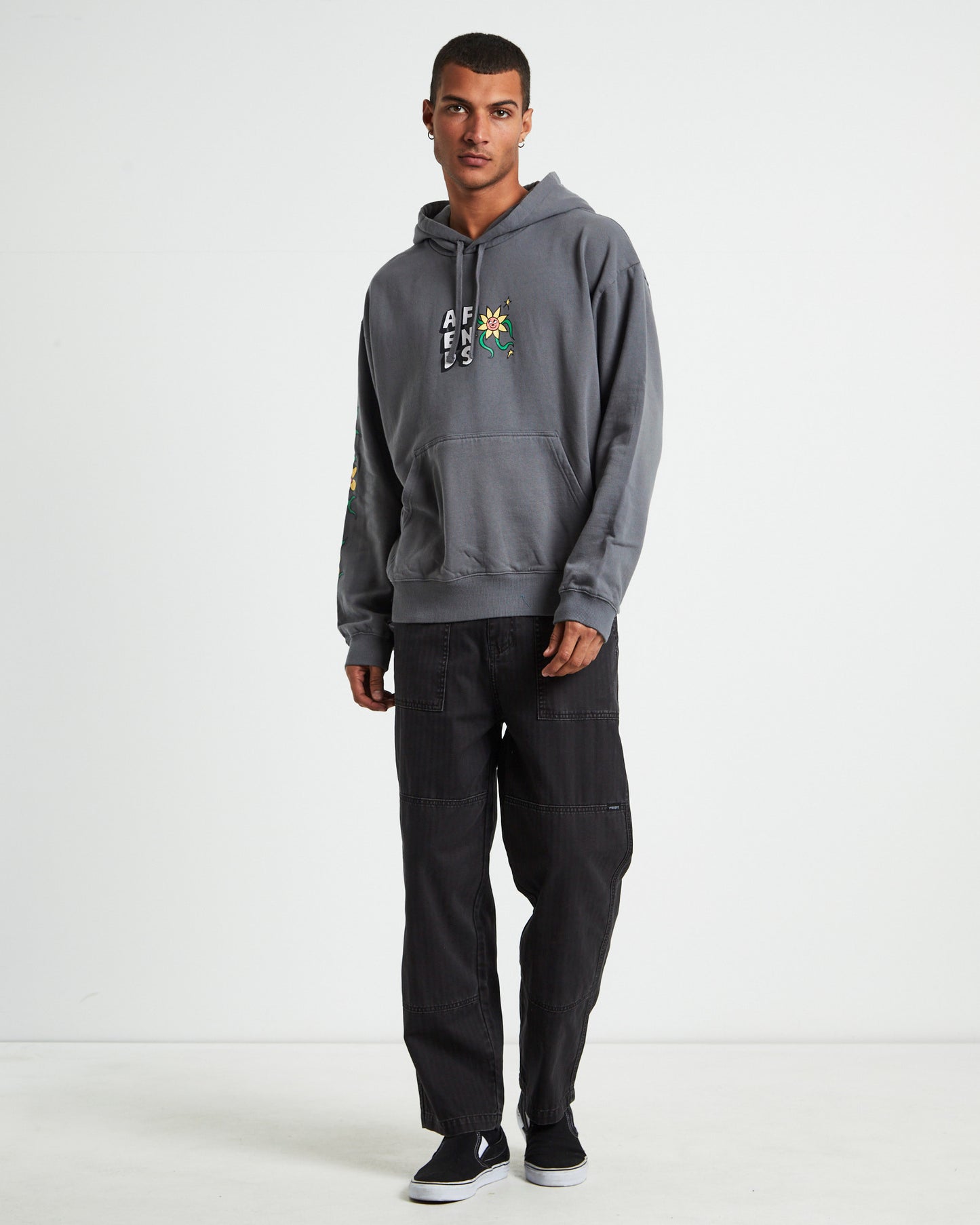 Flowerbed Recycled Pull On Hoodie Steel Grey