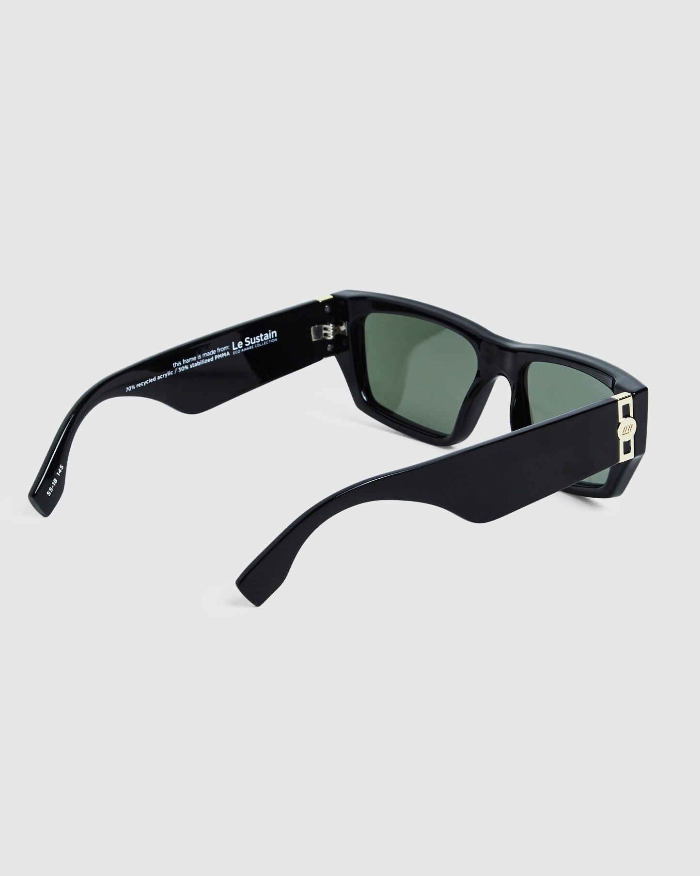 Plastic Measures Sunglasses Black/Green Mono