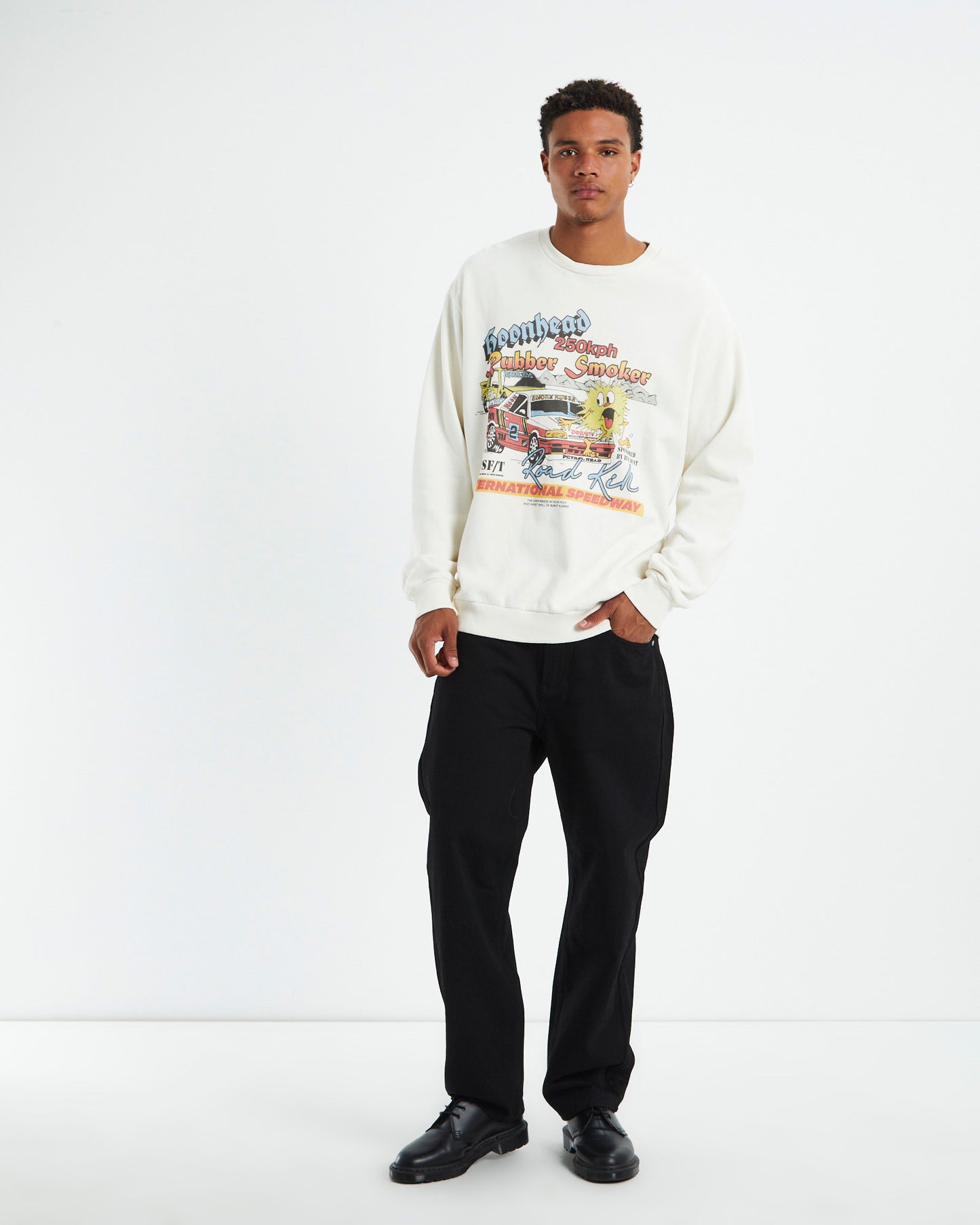 Hoonheads 50/50 Crewneck Jumper Thrift White