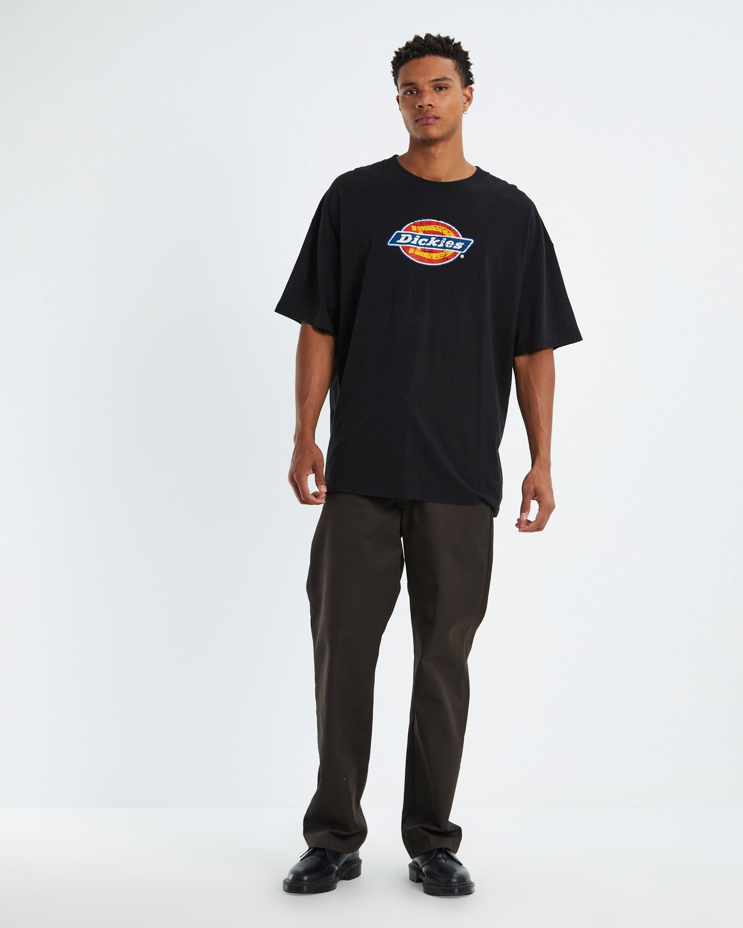 Classic Logo Distress Short Sleeve T-Shirt Black