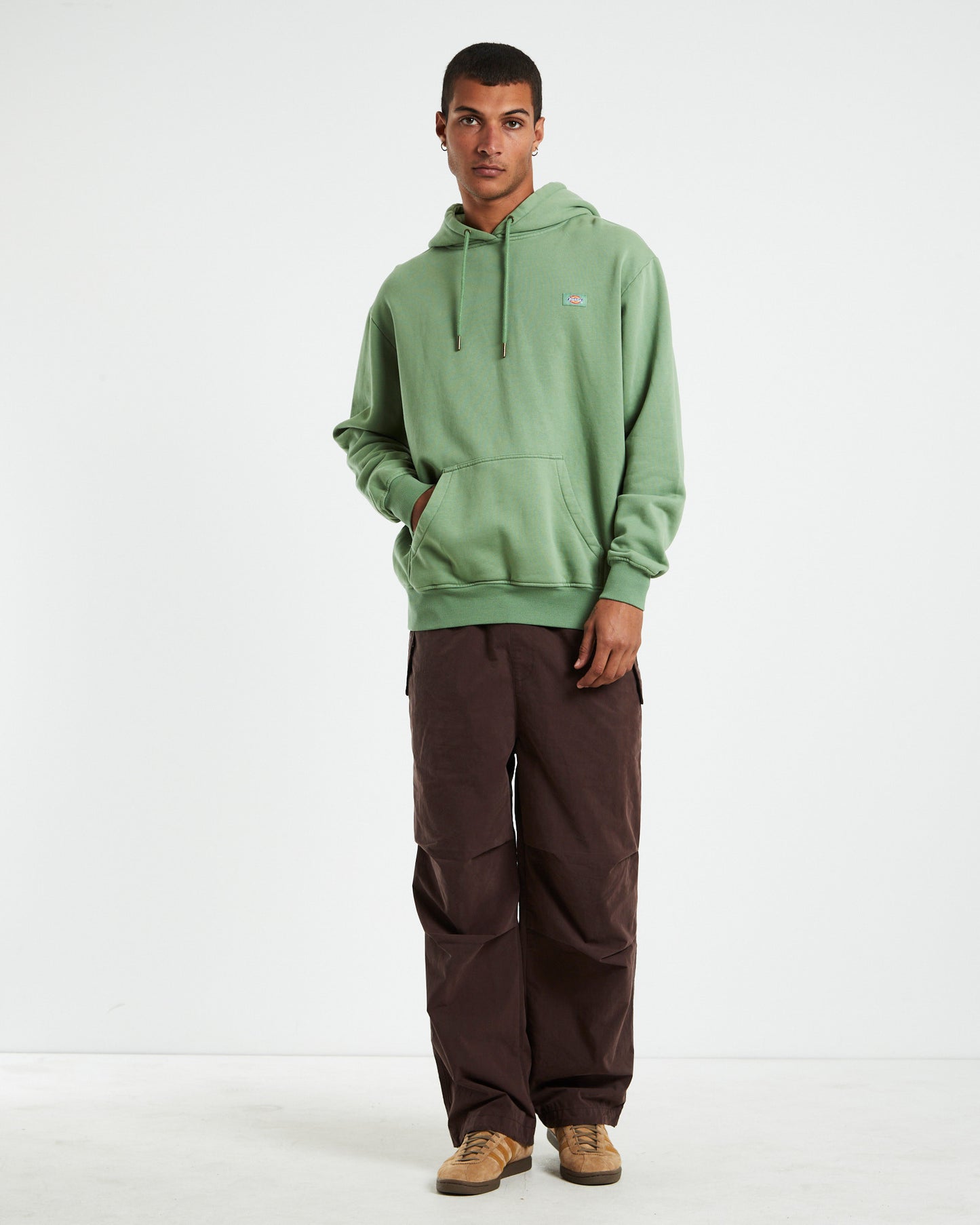 Classic Label Hoodie Washed Jade