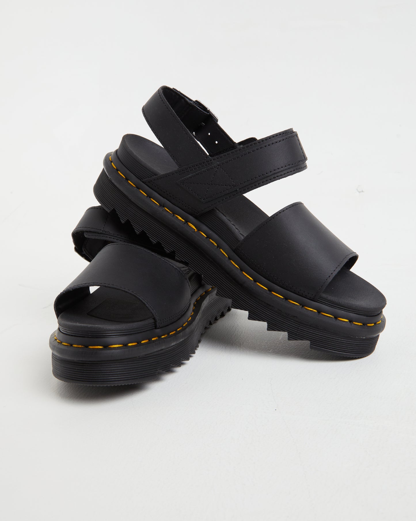 Voss Single Strap Sandals in Black