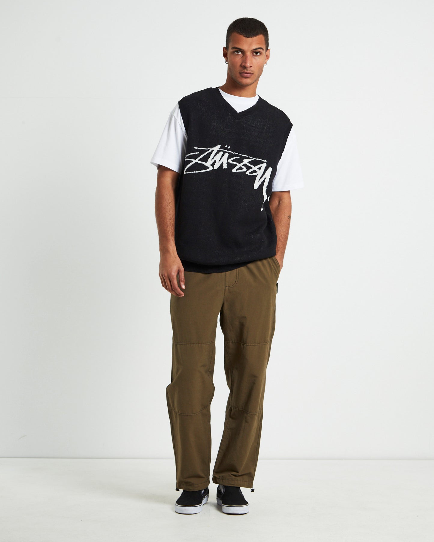 Smooth Stock Knit Vest Black
