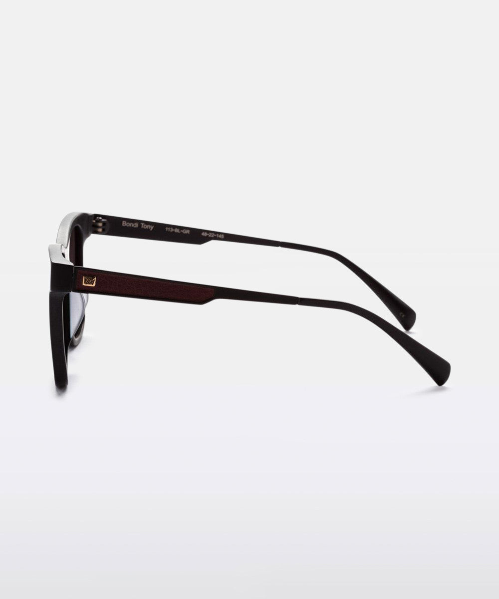 Bondi Tony Sunglasses Black/Burgundy