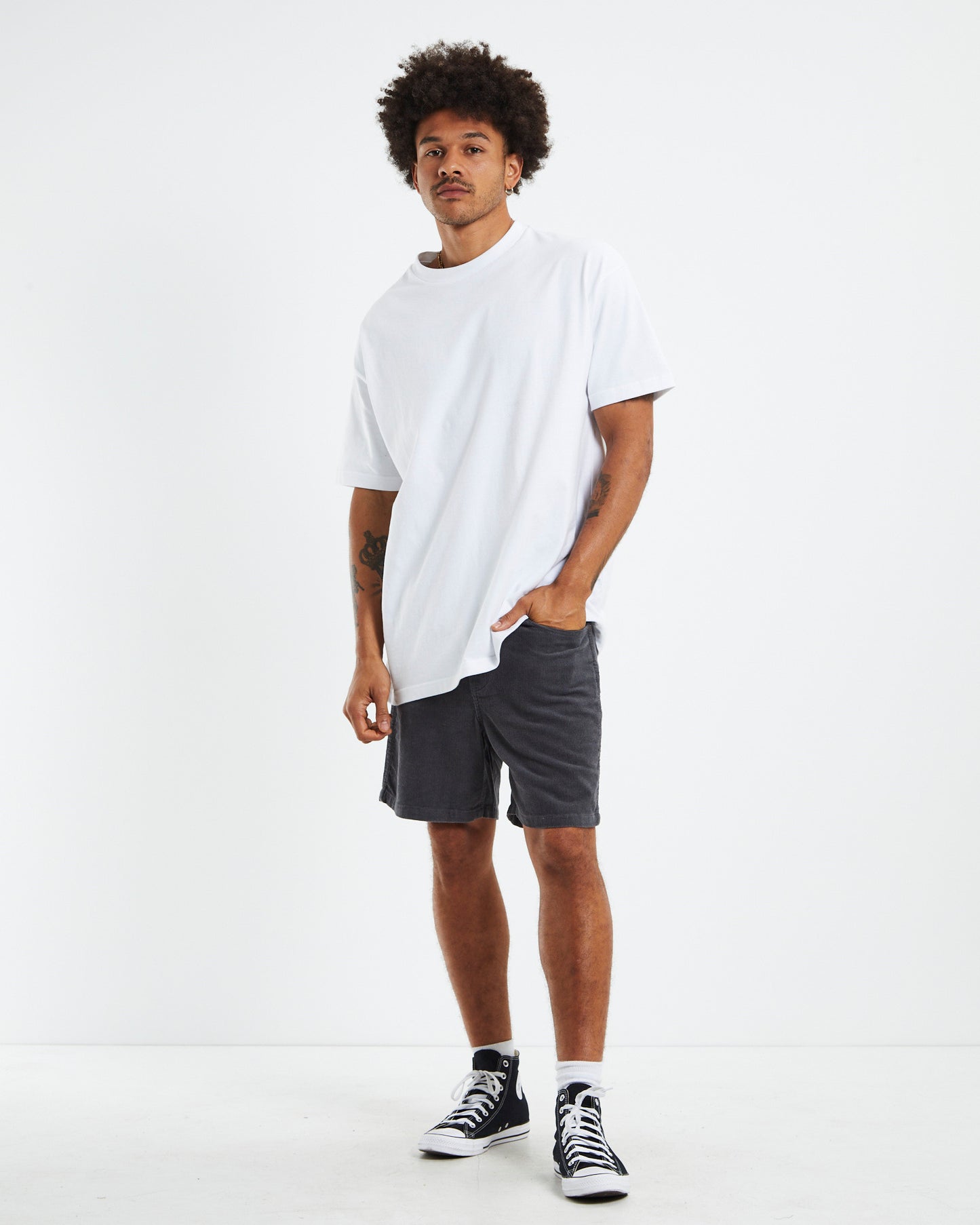 Cord Shorts Pewter Grey