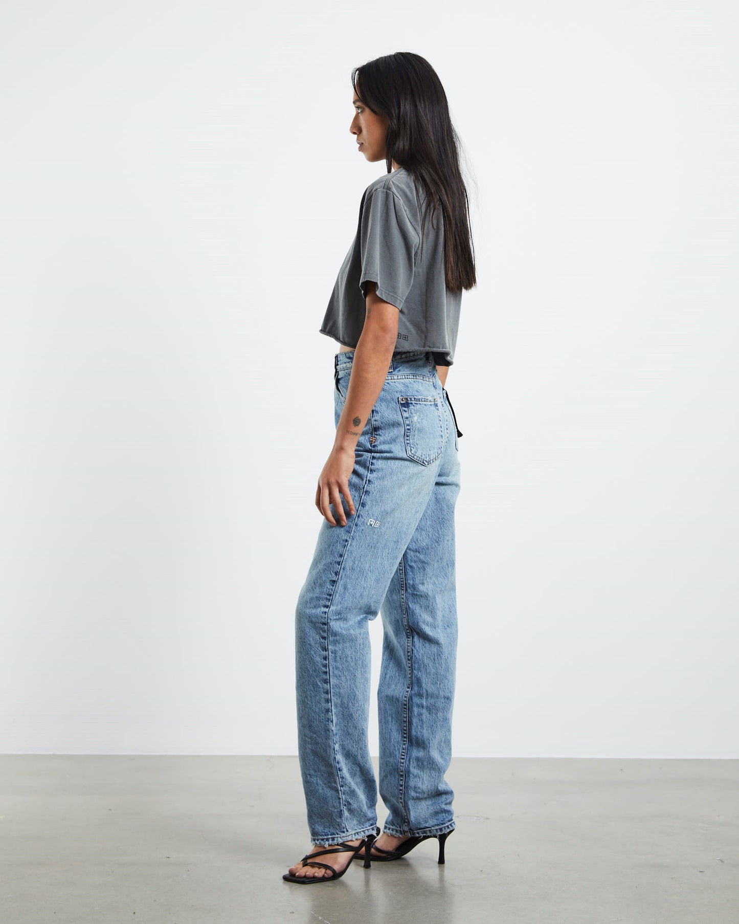 Sott Oh G Crop T-Shirt Vintage Grey